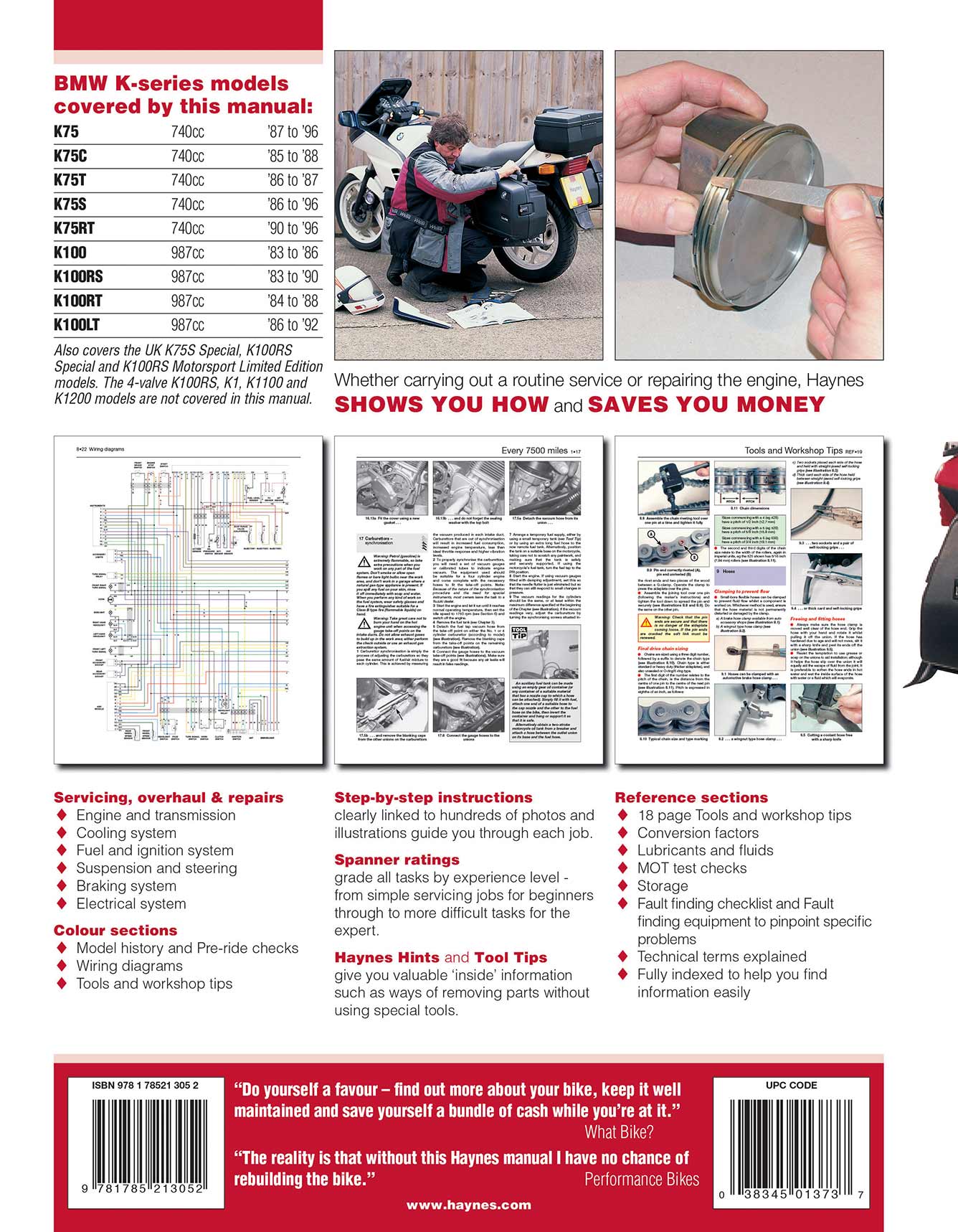 BMW K100 & 75 2-valve Models (1983-1996) Haynes Repair Manual