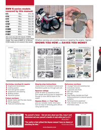 BMW K100 & 75 2-valve Models (1983-1996) Haynes Repair Manual Printed Book Back Cover