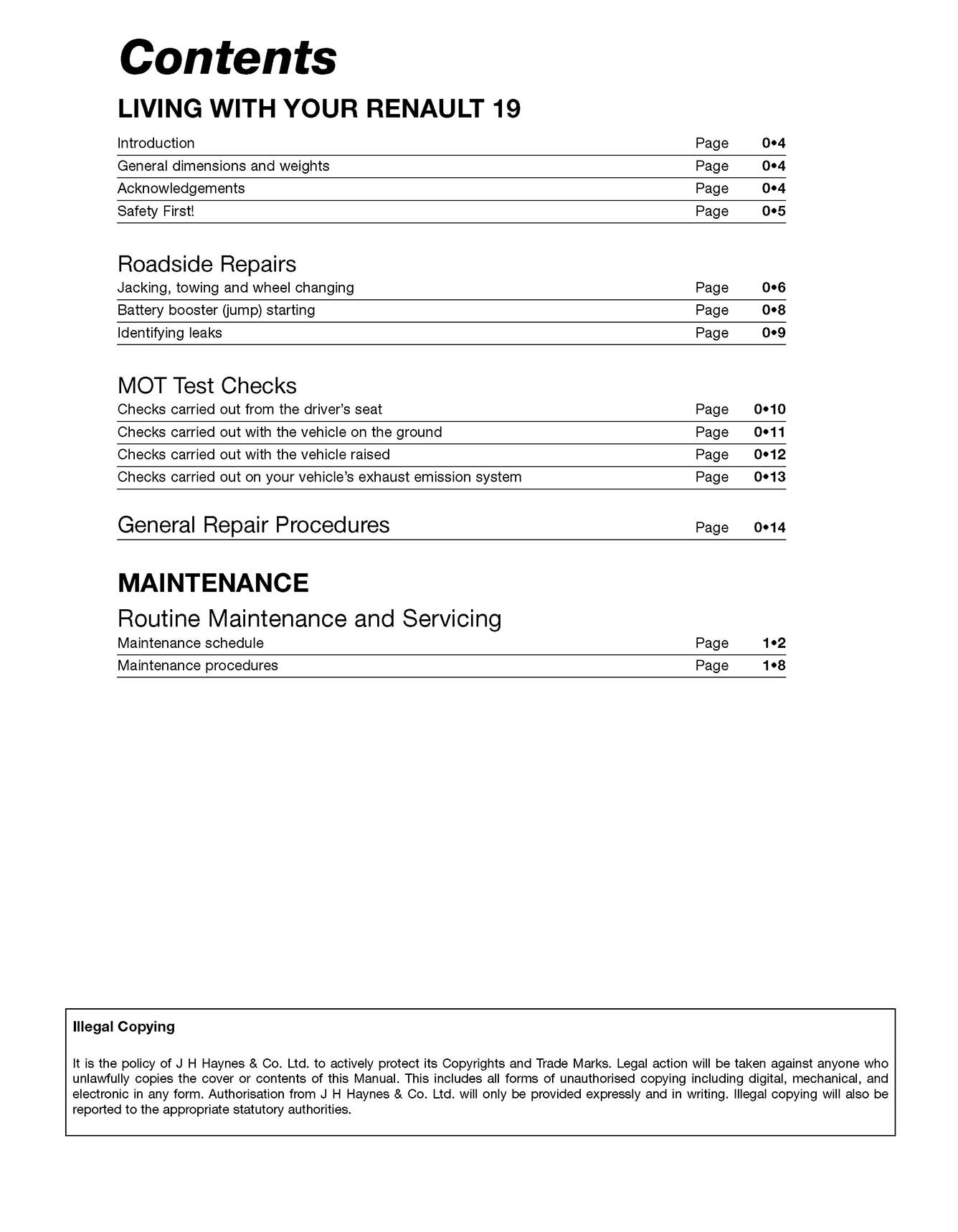 Renault 19 Petrol (1989-1996) Haynes Repair Manual