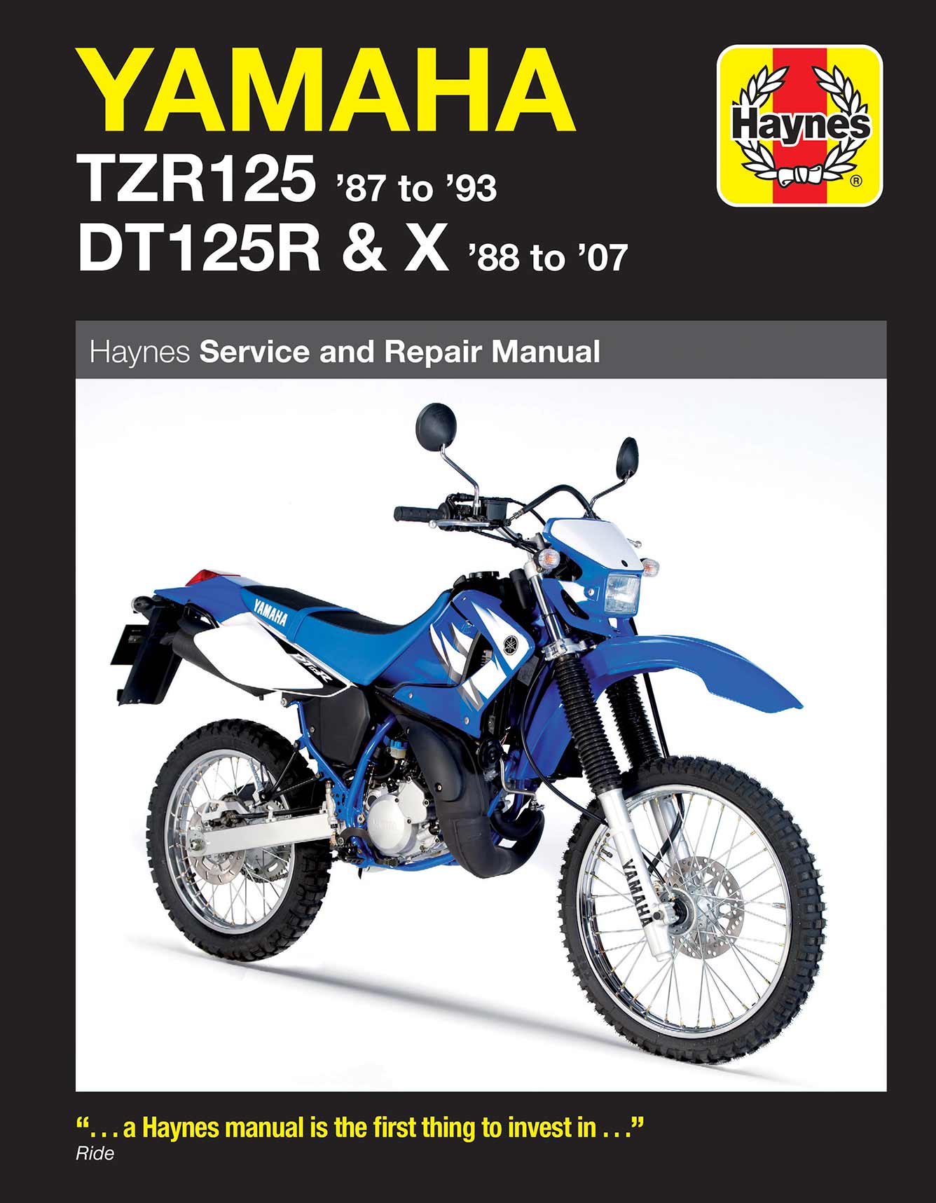Yamaha TZR125 (1987-1993) & DT125R/X (1988-2007) Haynes Repair Manual Printed Book Front Cover