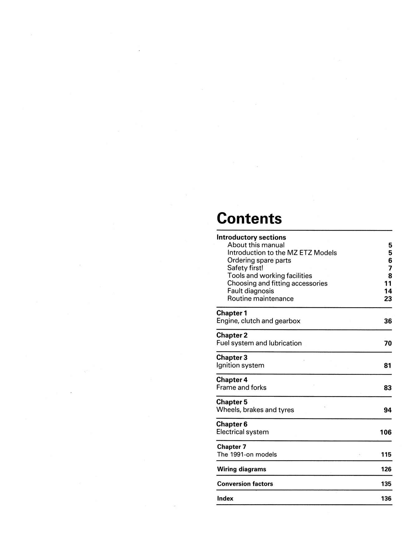 MZ ETZ Models (1981-1995) Haynes Repair Manual