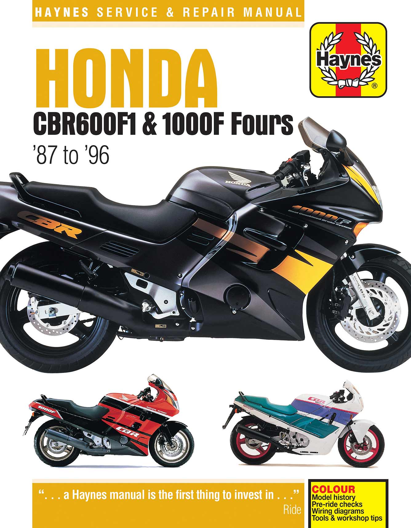 Honda CBR600F1 & 1000F Fours (1987-1996) Haynes Repair Manual Printed Book Front Cover