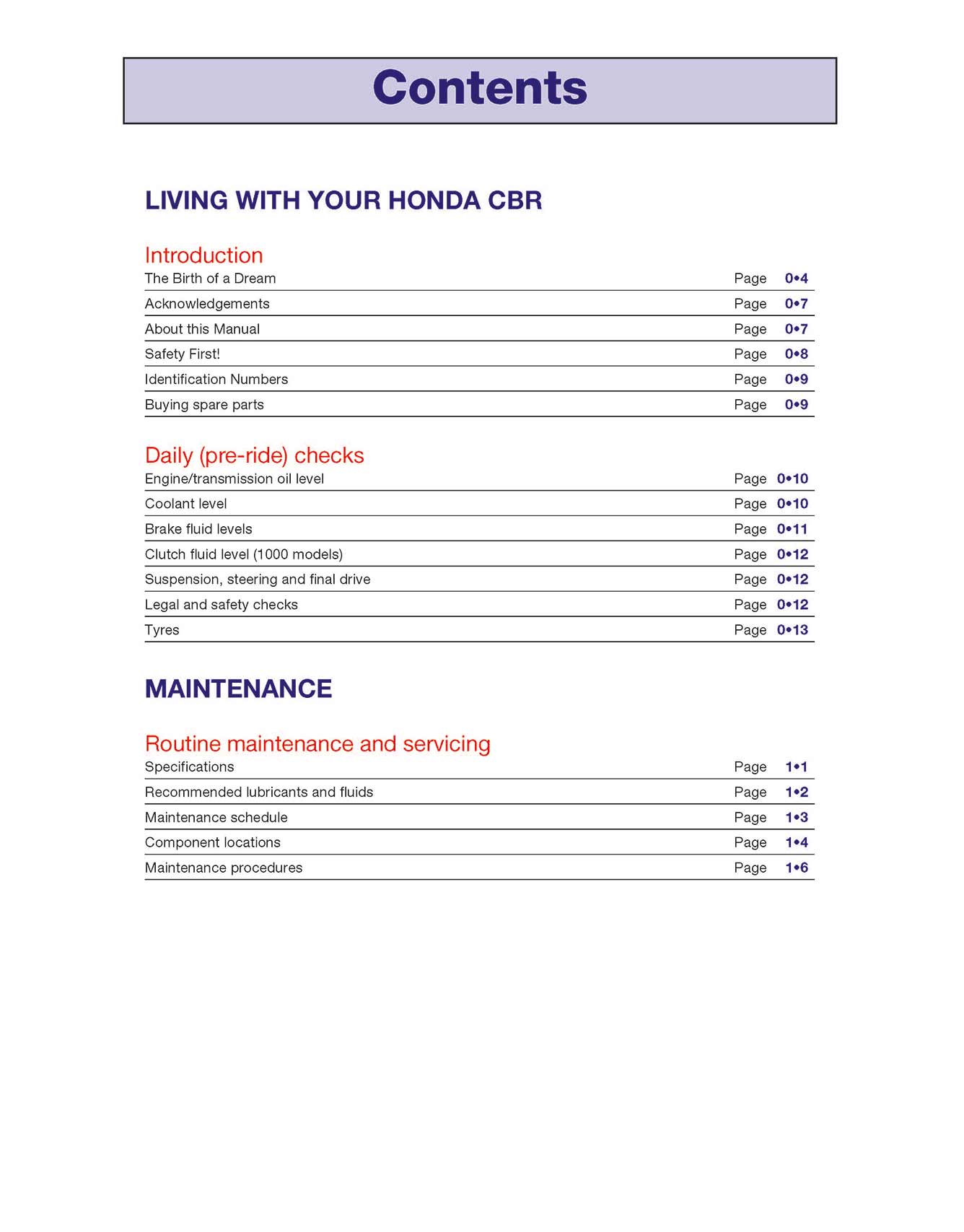 Honda CBR600F1 & 1000F Fours (1987-1996) Haynes Repair Manual