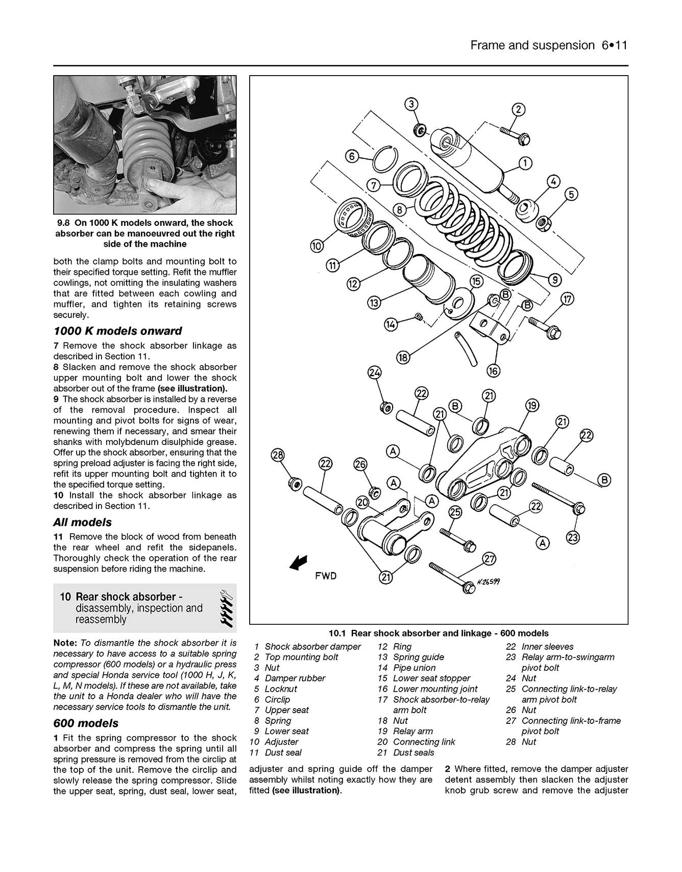 Honda CBR600F1 & 1000F Fours (1987-1996) Haynes Repair Manual