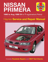 Nissan Primera Petrol (1990-Aug 1999) Haynes Repair Manual Printed Book Front Cover