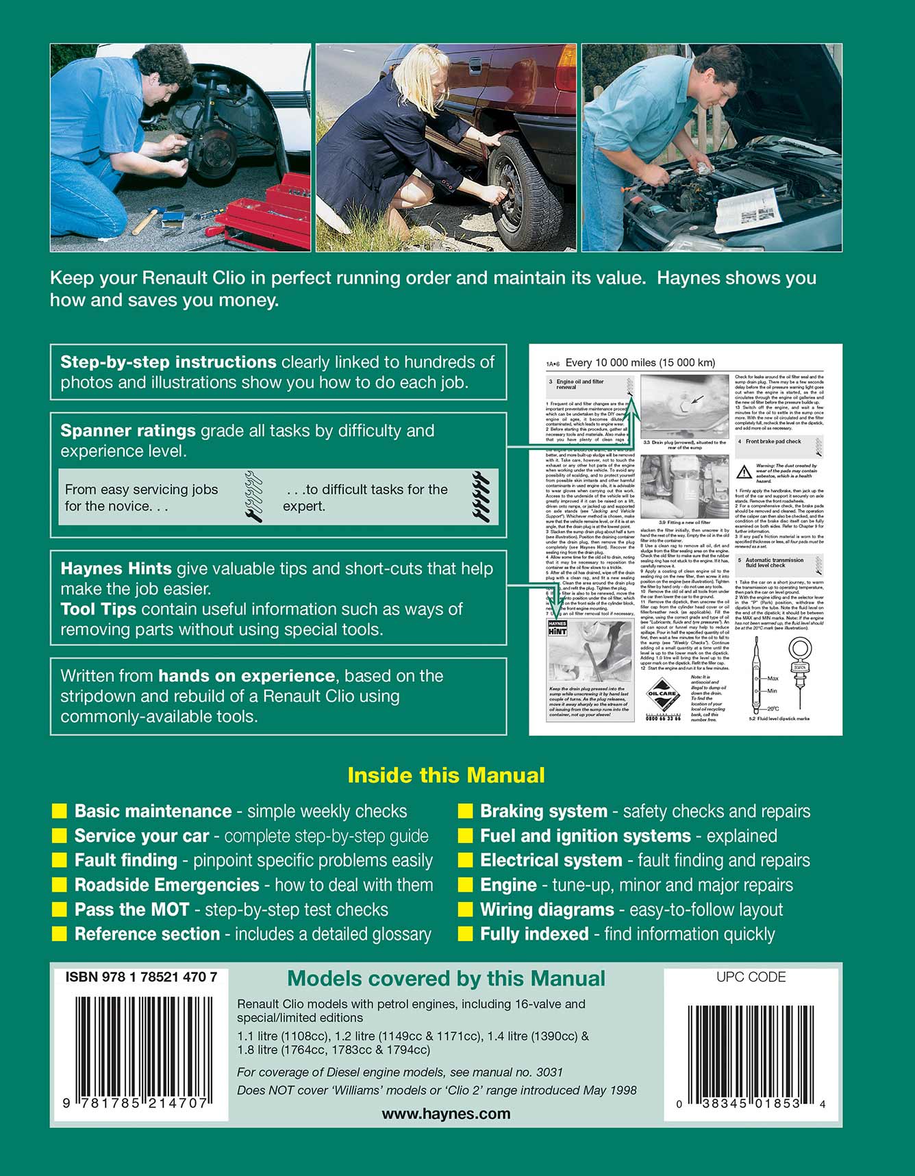 Renault Clio Petrol (1991-May 1998) Haynes Repair Manual