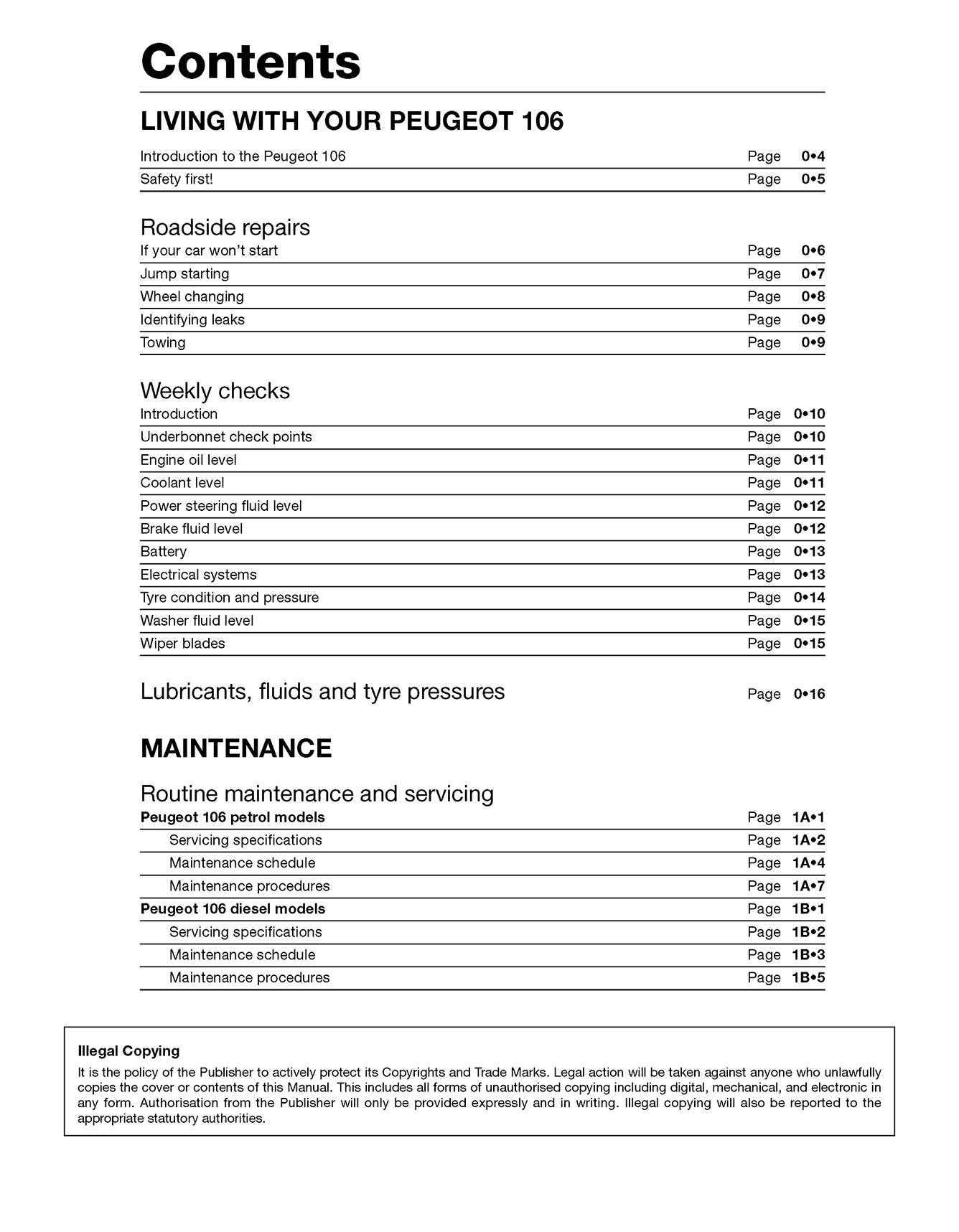 Peugeot 106 Petrol & Diesel (1991-2004) Haynes Repair Manual