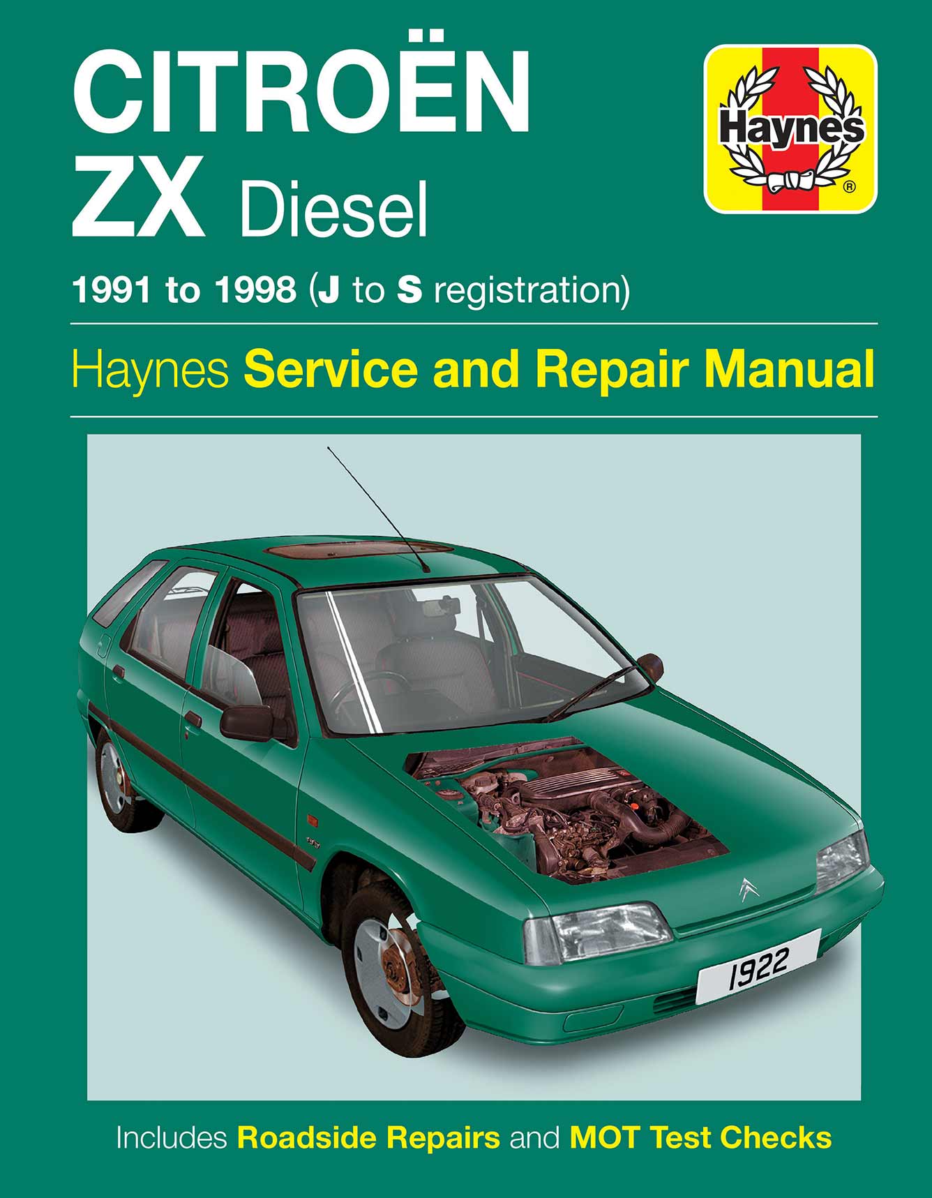 Citroen ZX Diesel (1991-1998) Haynes Repair Manual Printed Book Front Cover