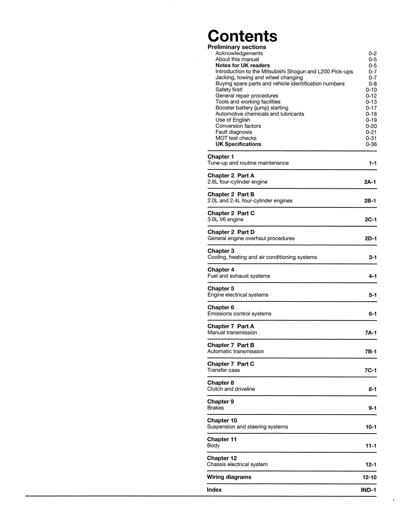 Mitsubishi Shogun & L200 Pick-Ups Petrol (1983-1994) Haynes Repair Manual