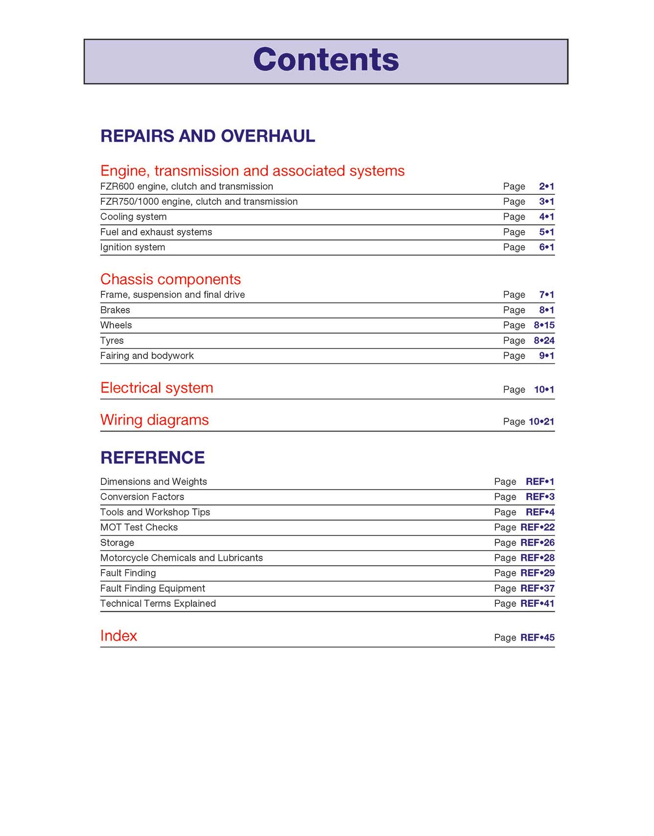 Yamaha FZR600, 750 & 1000 Fours (1987-1996) Haynes Repair Manual