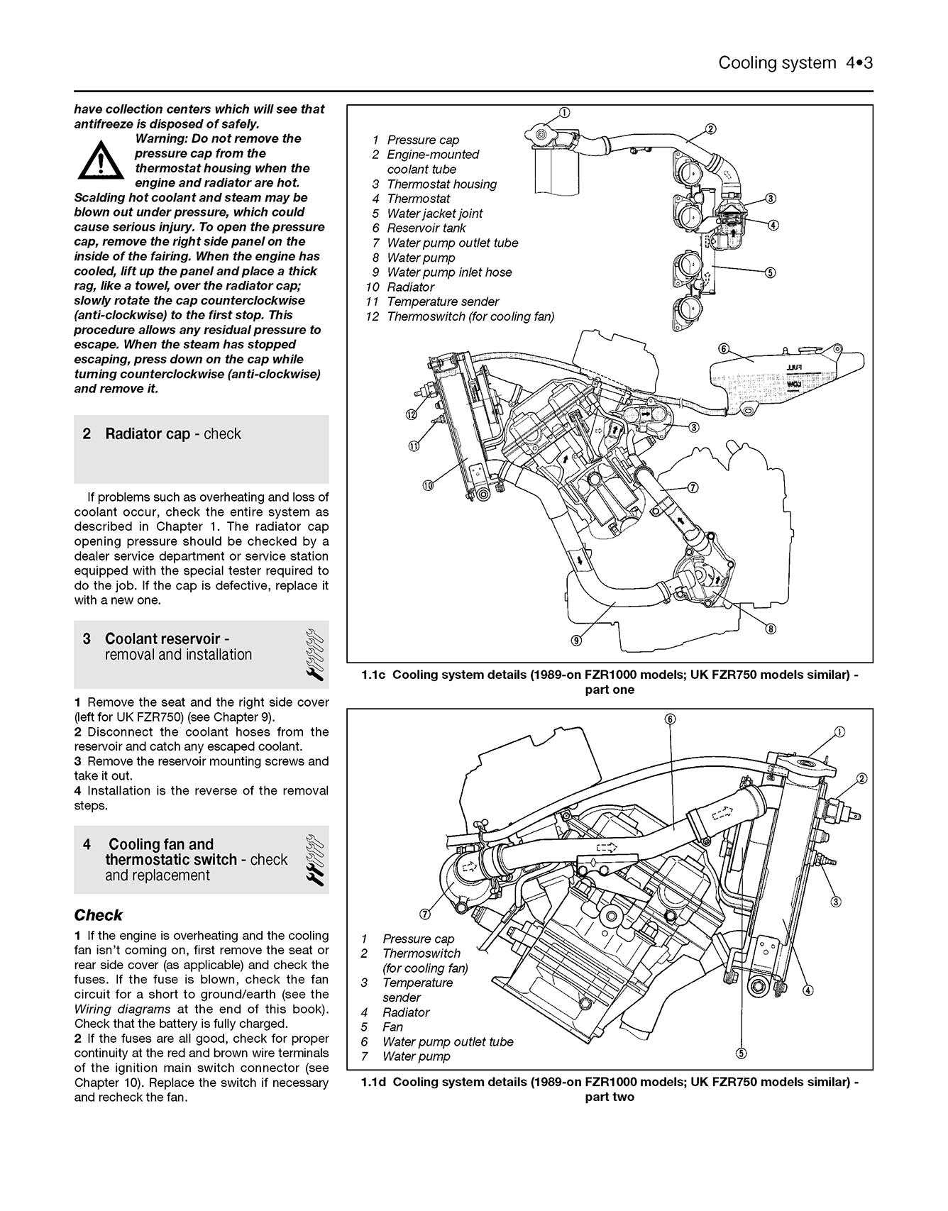 Yamaha FZR600, 750 & 1000 Fours (1987-1996) Haynes Repair Manual