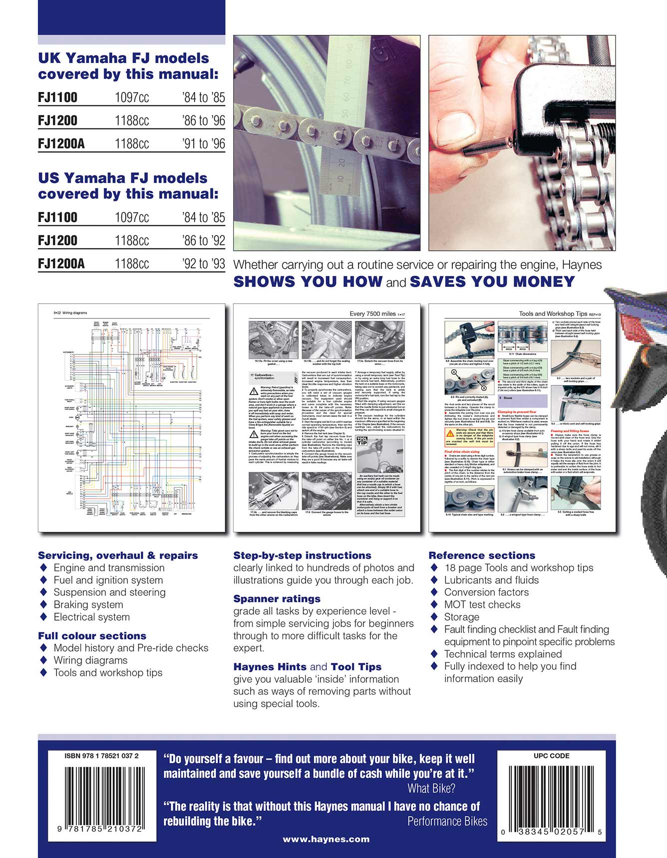 Yamaha FJ1100 & 1200 Fours (1984-1996) Haynes Repair Manual