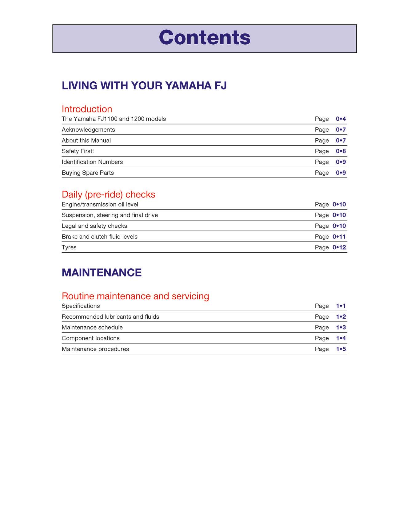 Yamaha FJ1100 & 1200 Fours (1984-1996) Haynes Repair Manual