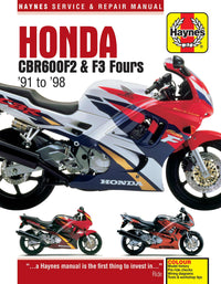 Honda CBR600F2 & F3 Fours (1991-1998) Haynes Repair Manual Printed Book Front Cover