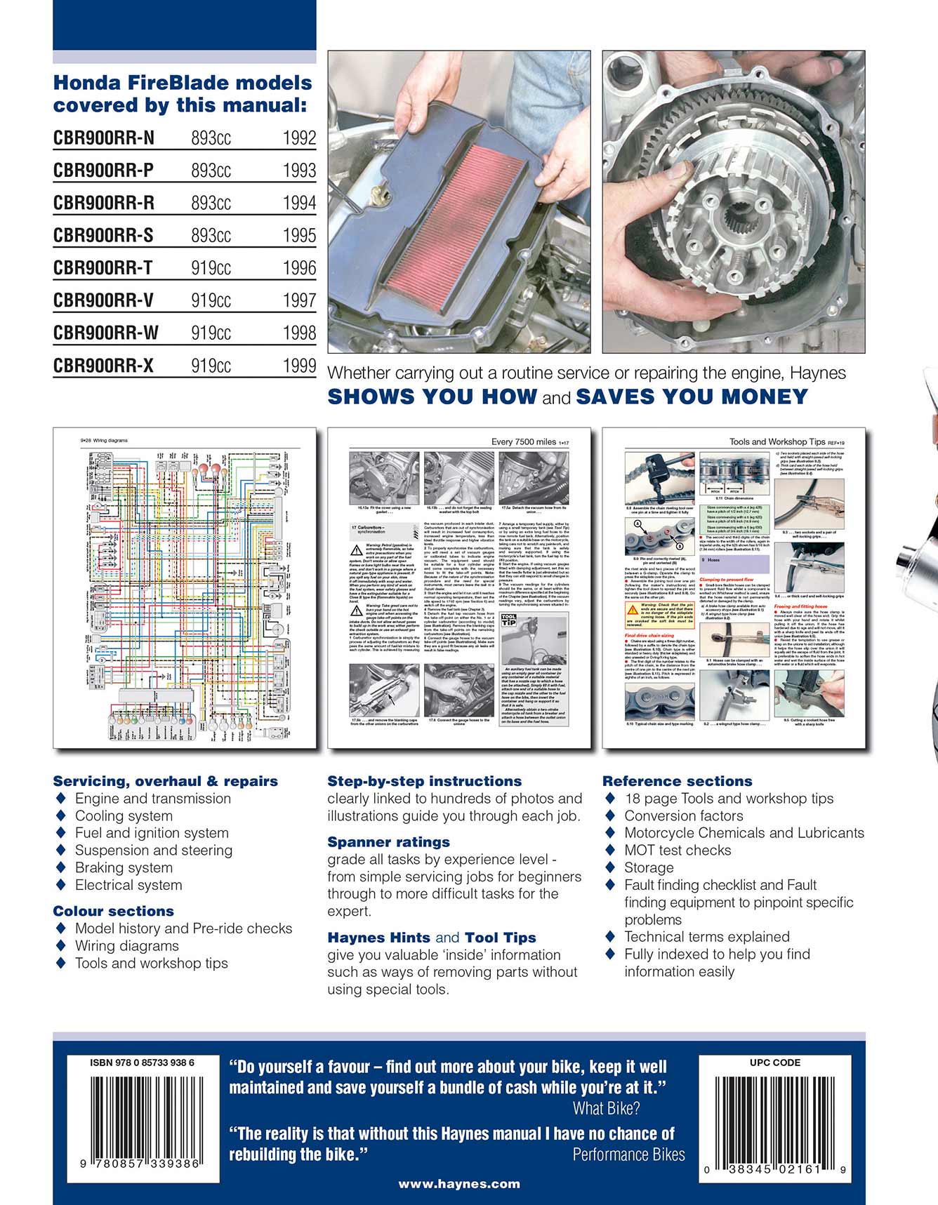 Honda CBR900RR FireBlade (1992-1999) Haynes Repair Manual – Haynes