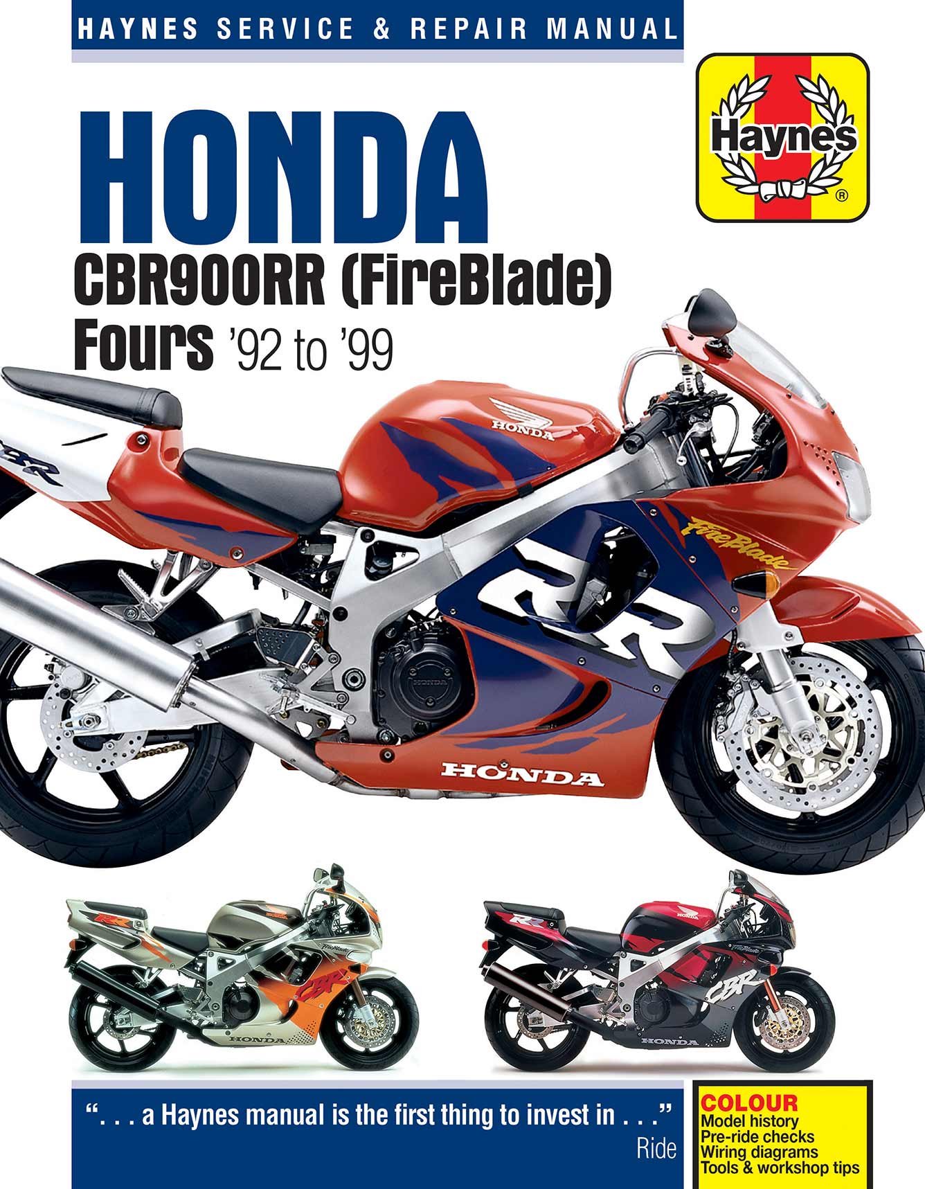 Honda CBR900RR FireBlade (1992-1999) Haynes Repair Manual Printed Book Front Cover