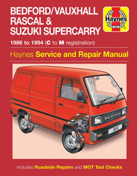 Bedford/Vauxhall Rascal & Suzuki Supercarry (1986-Oct 1994) Haynes Repair Manual Printed Book Front Cover