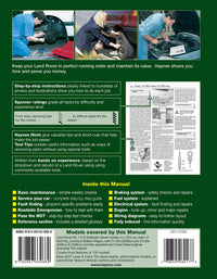 Land Rover 90, 110 & Defender Diesel (1983-2007) Haynes Repair Manual Printed Book Back Cover