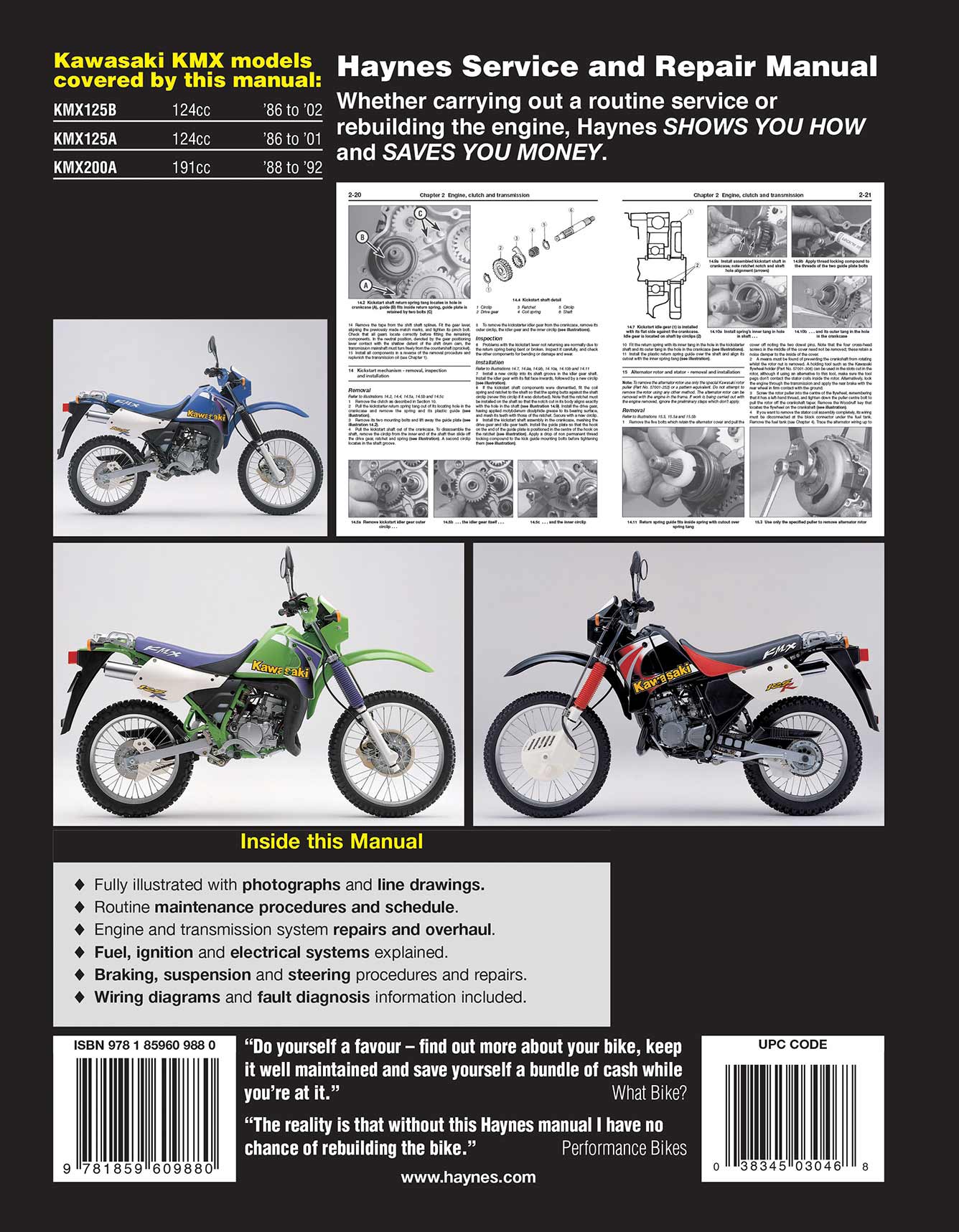 Kawasaki KMX125 & 200 (1986-2002) Haynes Repair Manual – Haynes