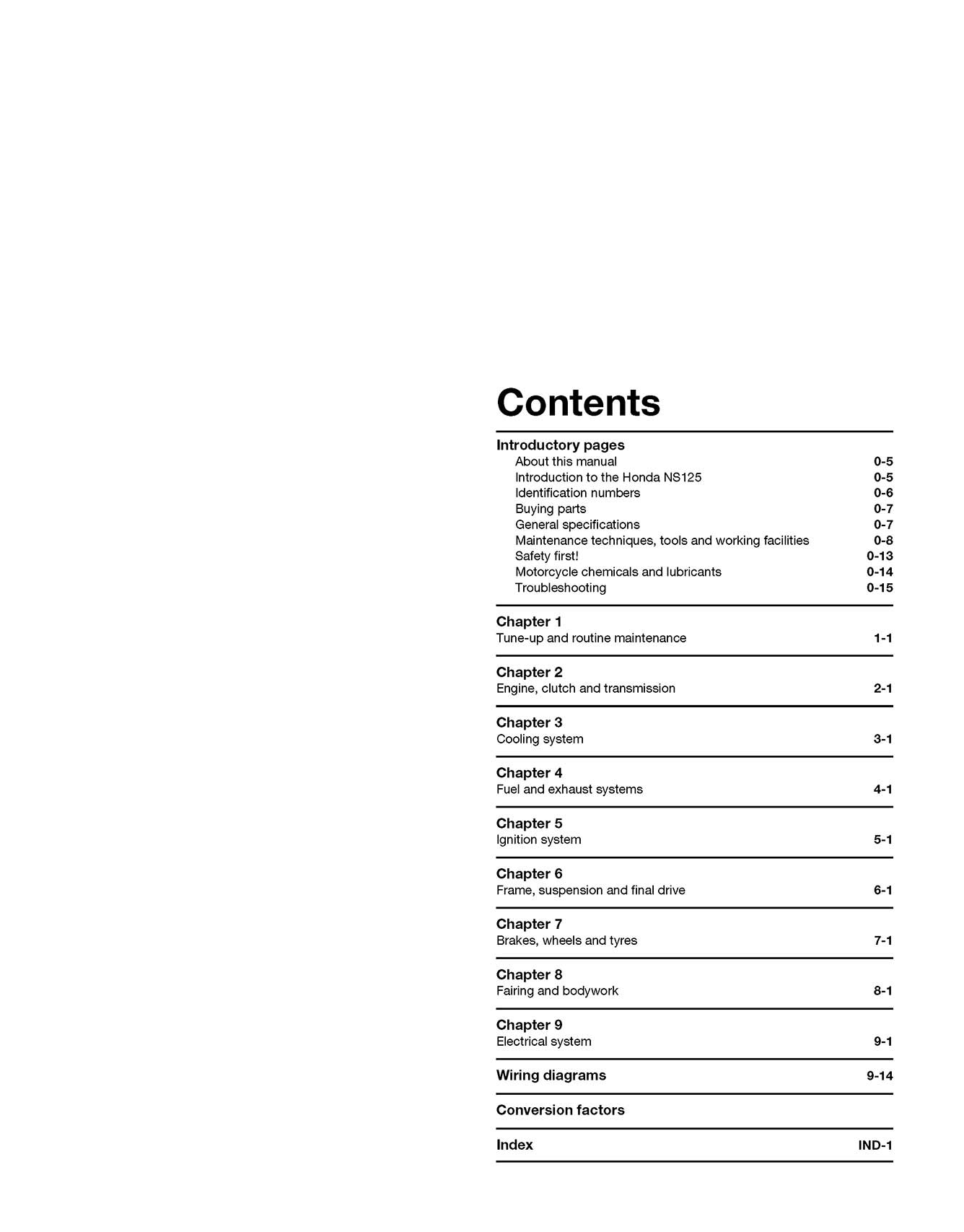 Honda NS125 (1986-1993) Haynes Repair Manual