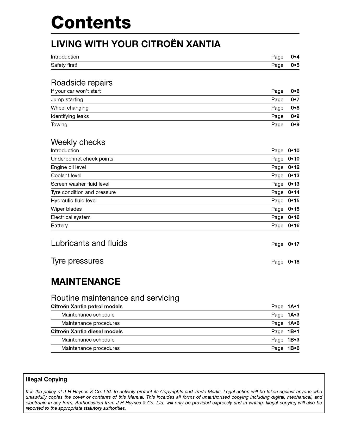 Citroen Xantia Petrol & Diesel (1993-2001) Haynes Repair Manual