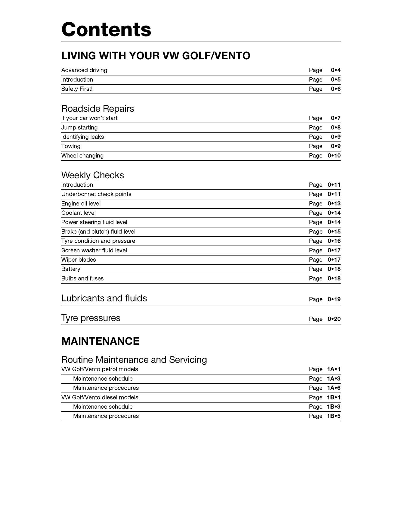 Volkswagen Golf & Vento Petrol & Diesel (Feb 1992-Mar 1998) Haynes Repair Manual