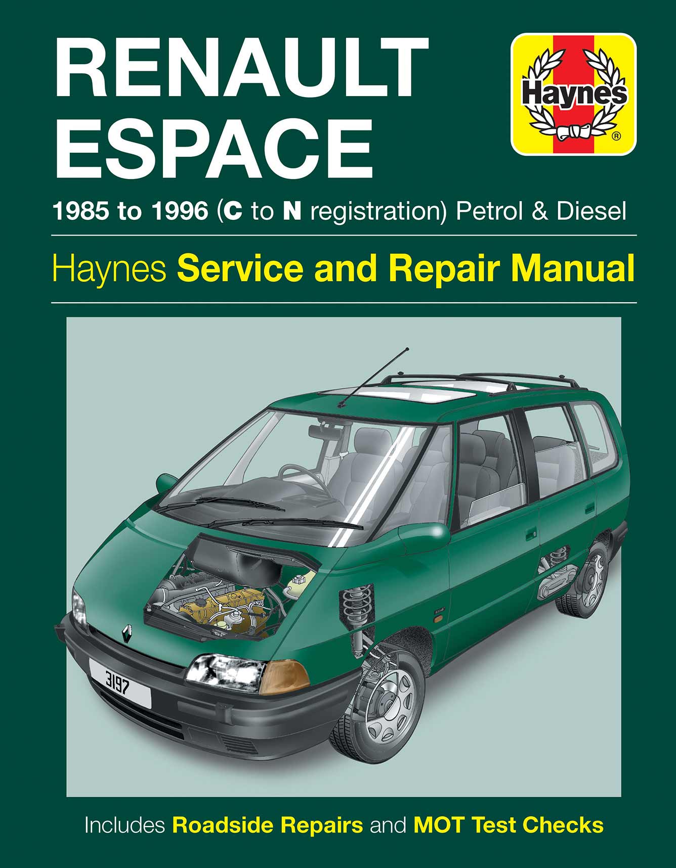 Renault Espace Petrol & Diesel (1985-1996) Haynes Repair Manual Printed Book Front Cover