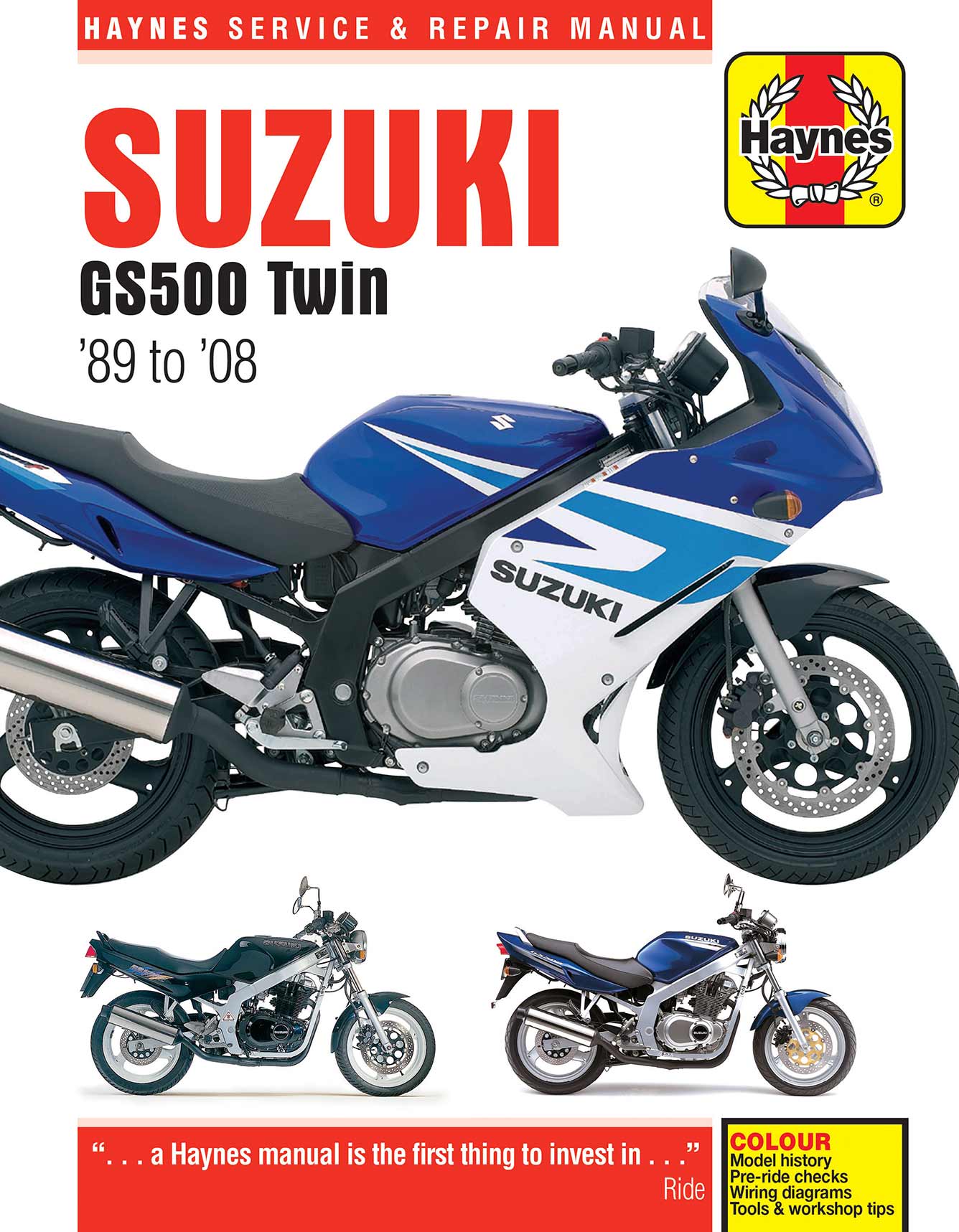 Suzuki GS500 Twin (1989-2008) Haynes Repair Manual Printed Book Front Cover