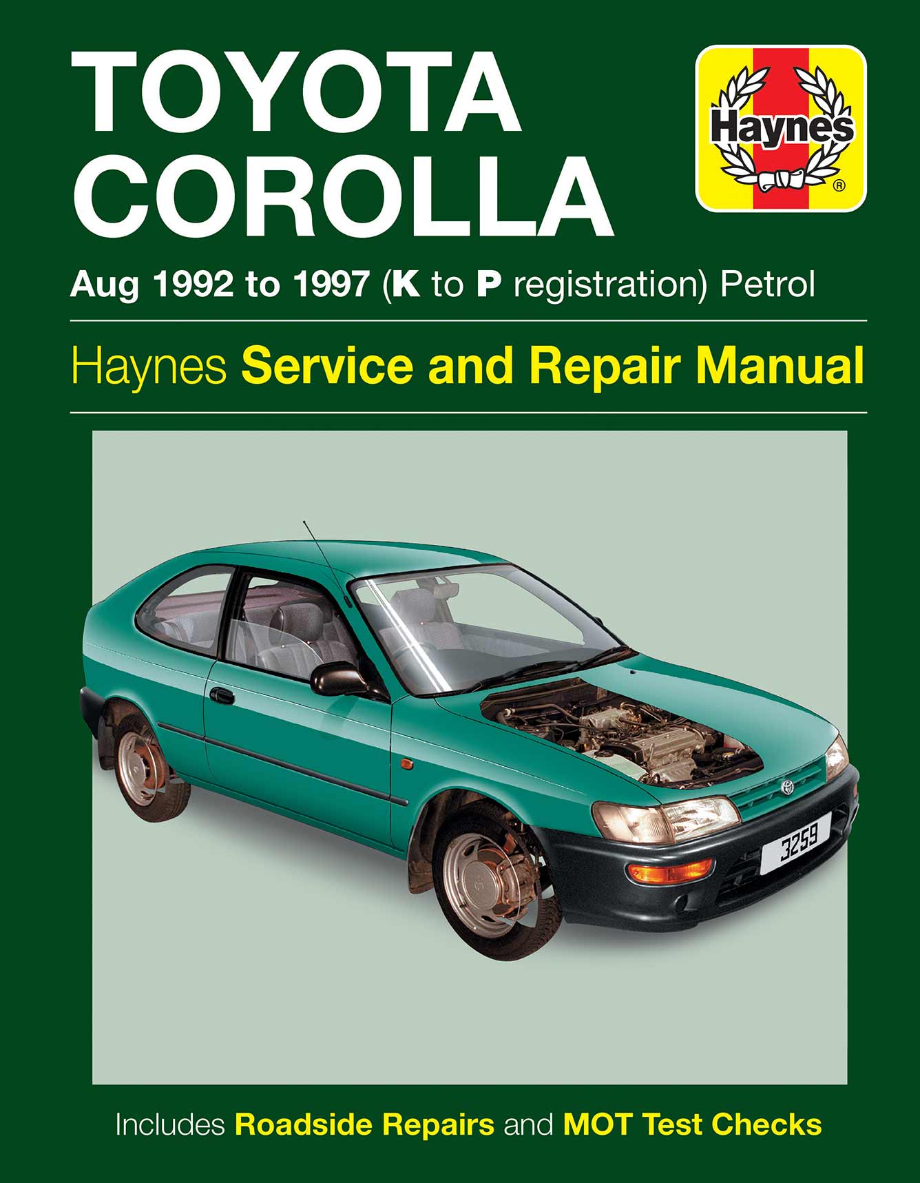 Toyota Corolla Petrol (Aug 1992-1997) Haynes Repair Manual Printed Book Front Cover