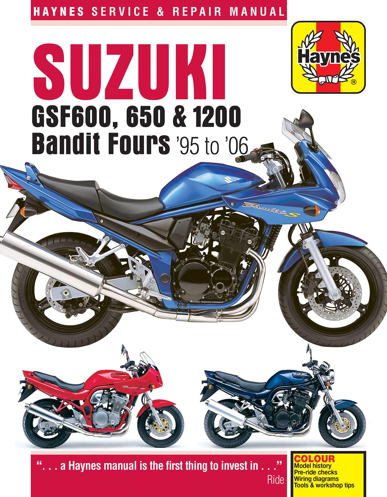 Suzuki GSF600, 650 & 1200 Bandit Fours (1995-2006) Haynes Repair Manual Printed Book Front Cover