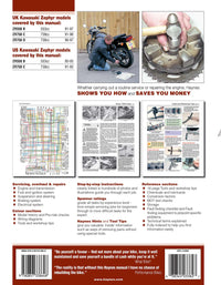 Kawasaki ZR550 & 750 Zephyr Fours (1990-1997) Haynes Repair Manual Printed Book Back Cover