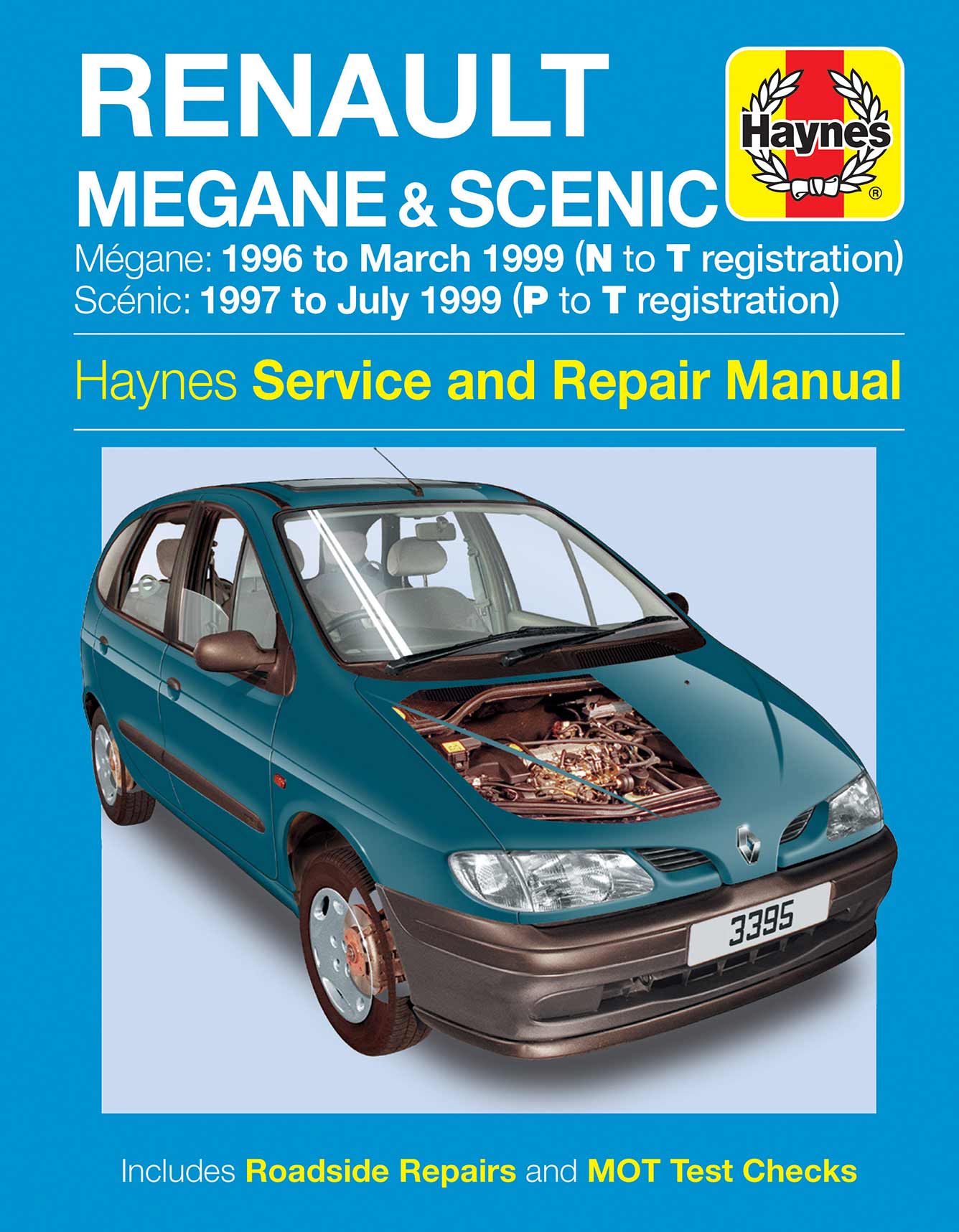 Renault Megane & Scenic Petrol & Diesel (1996-1999) Haynes Repair Manual Printed Book Front Cover