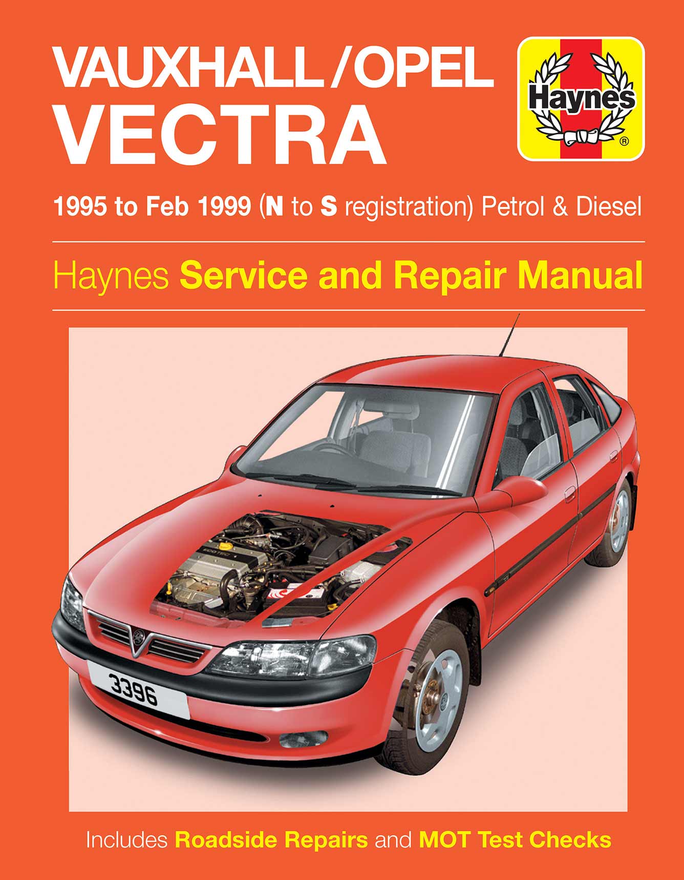 Vauxhall/Opel Vectra Petrol & Diesel (1995-Feb 1999) Haynes Repair Manual Printed Book Front Cover