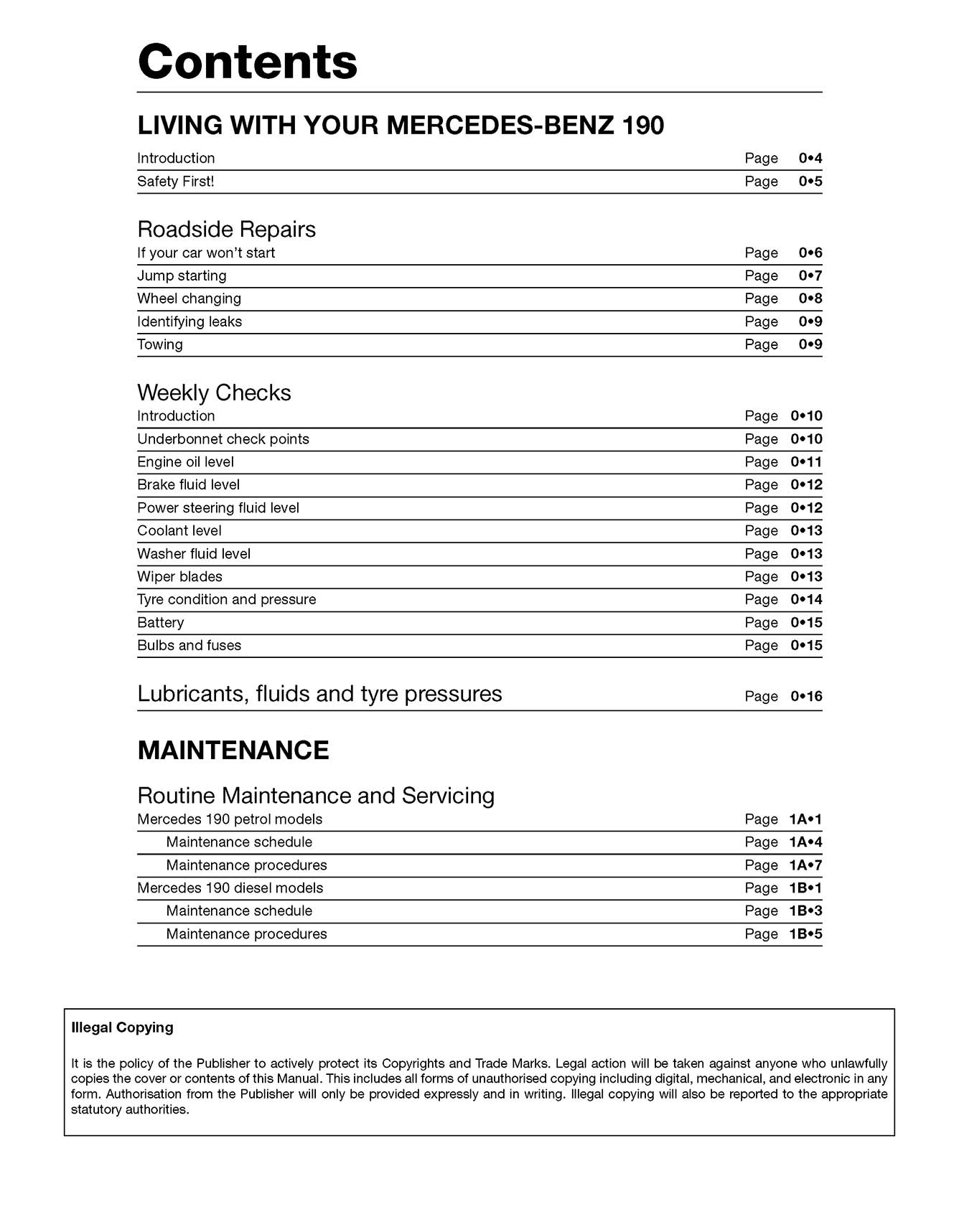 Mercedes-Benz 190, 190E & 190D Petrol & Diesel (1983-1993) Haynes Repair Manual