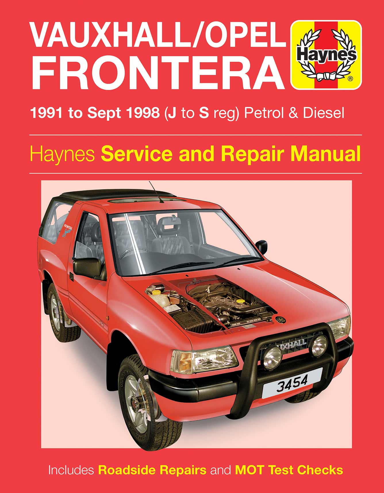 Vauxhall/Opel Frontera Petrol & Diesel (1991-Sept 1998) Haynes Repair Manual Printed Book Front Cover