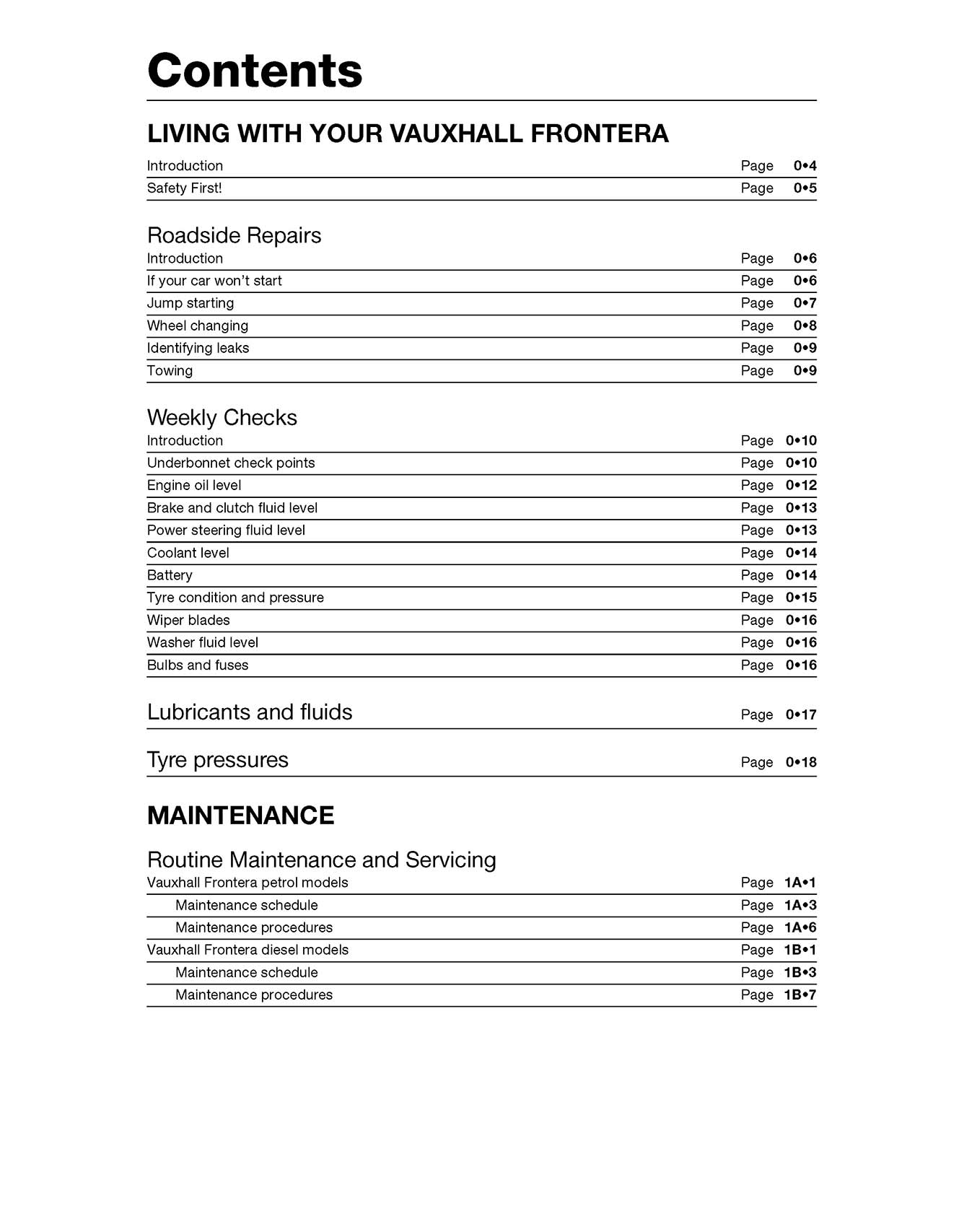 Vauxhall/Opel Frontera Petrol & Diesel (1991-Sept 1998) Haynes Repair Manual