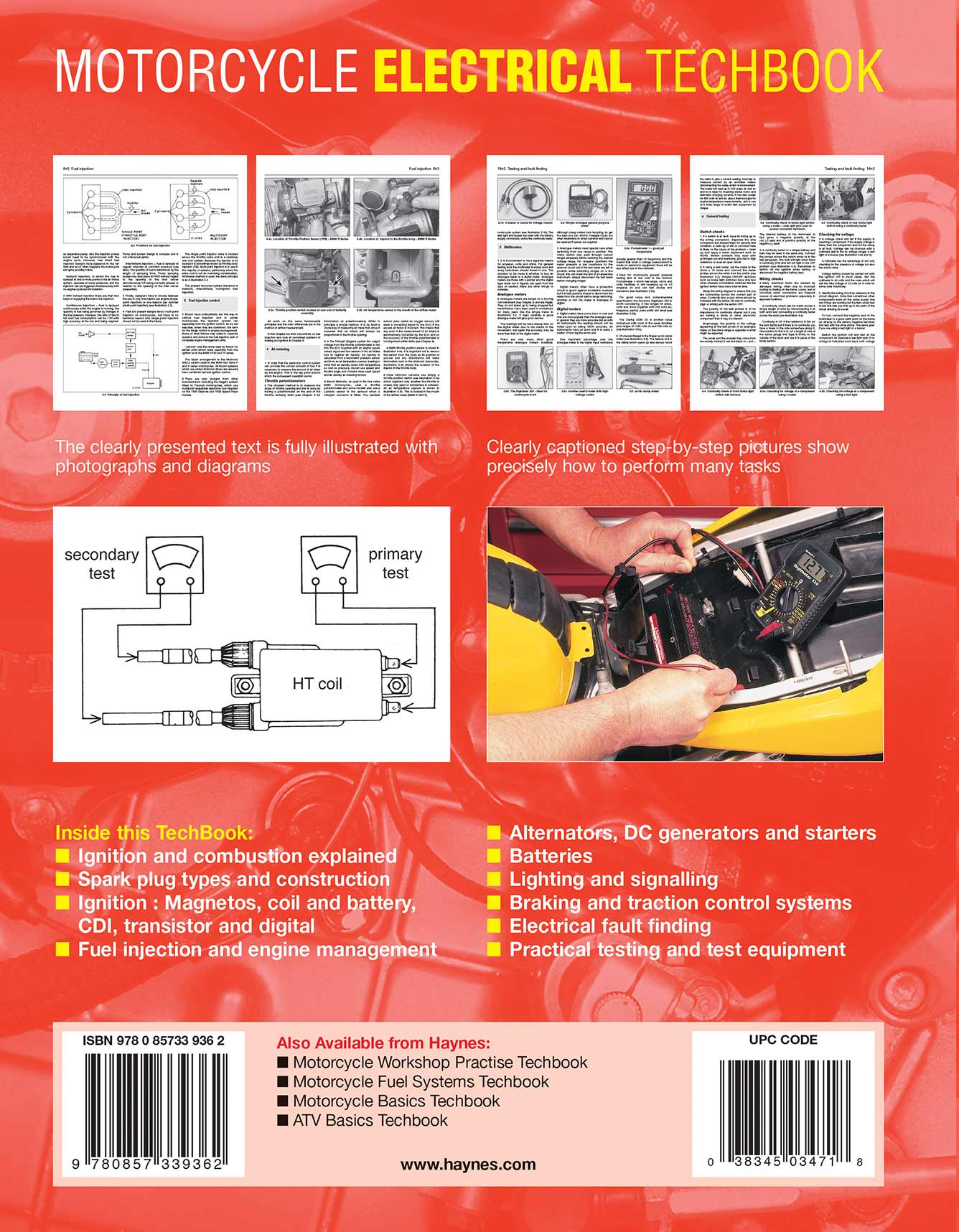Motorcycle Electrical TechBook Haynes Manual Printed Book Back Cover