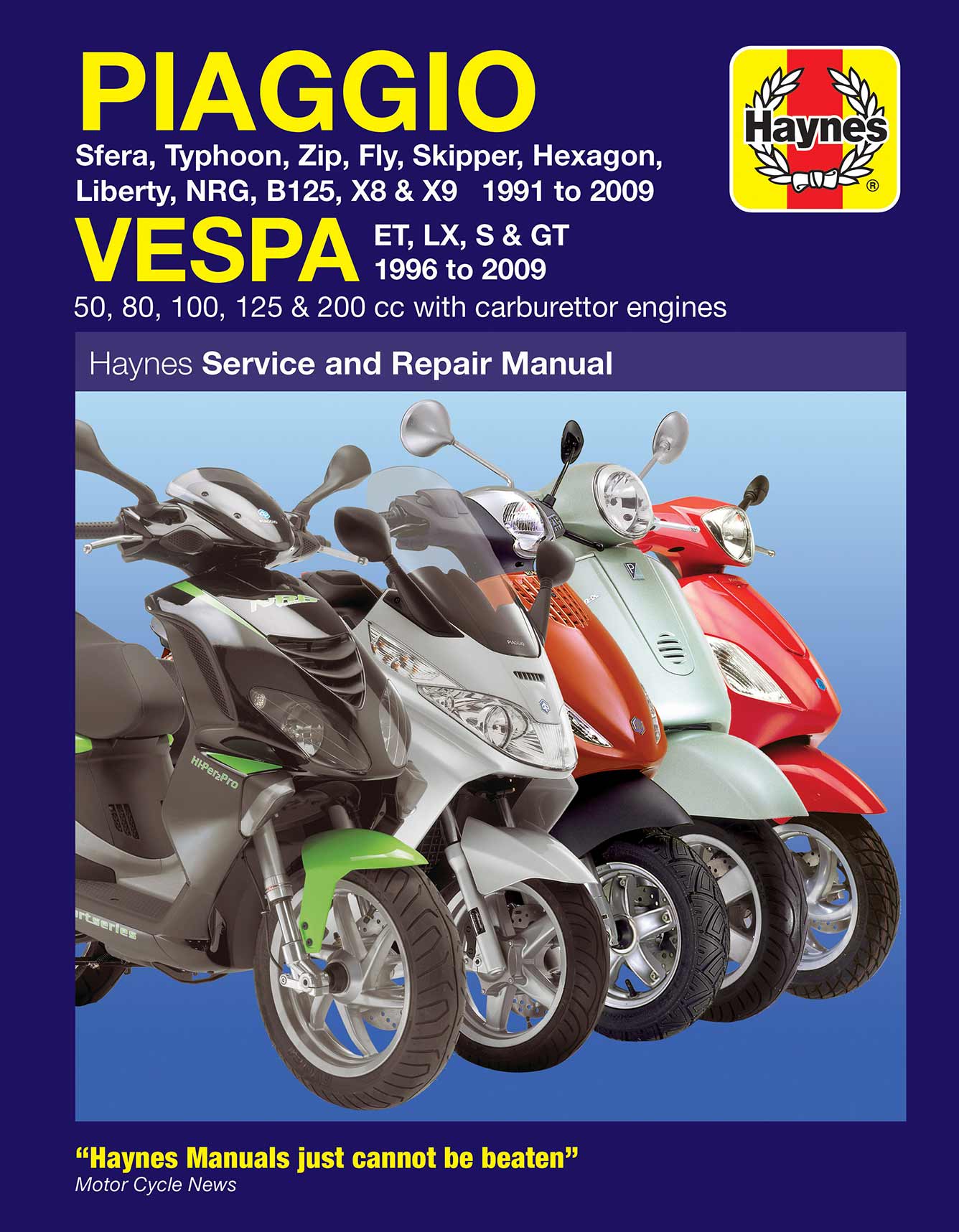 Piaggio & Vespa Scooters (1991-2009) Haynes Repair Manual