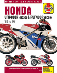Honda VFR400 (NC30) & RVF400 (NC35) V-Fours (1989-1998) Haynes Repair Manual Printed Book Front Cover