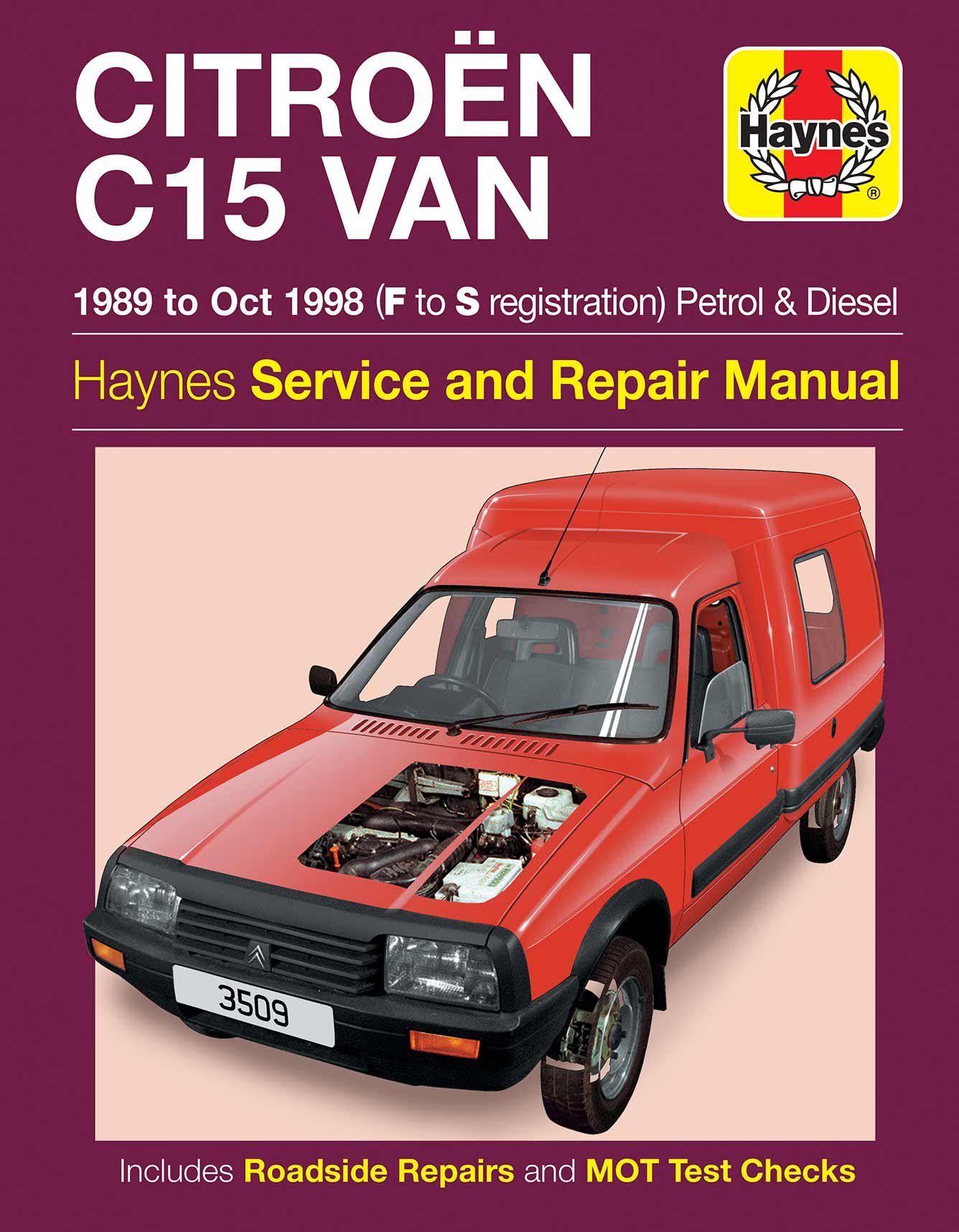 Citroen C15 Van Petrol & Diesel (1989-Oct 1998) Haynes Repair Manual Printed Book Front Cover