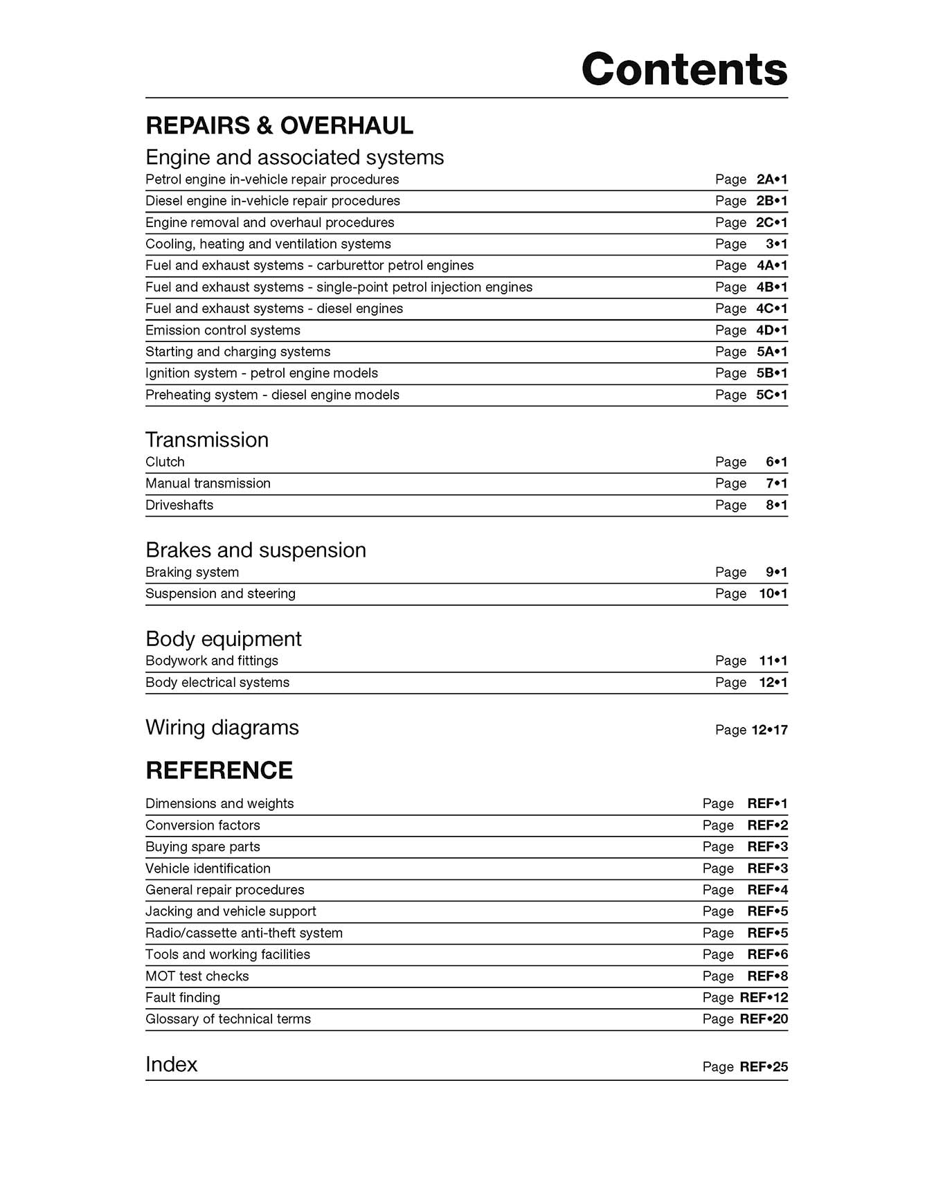 Citroen C15 Van Petrol & Diesel (1989-Oct 1998) Haynes Repair Manual
