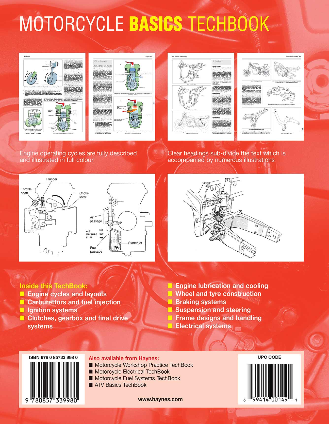 Motorcycle Basics TechBook (2nd Edition) Haynes Manual Printed Book Back Cover