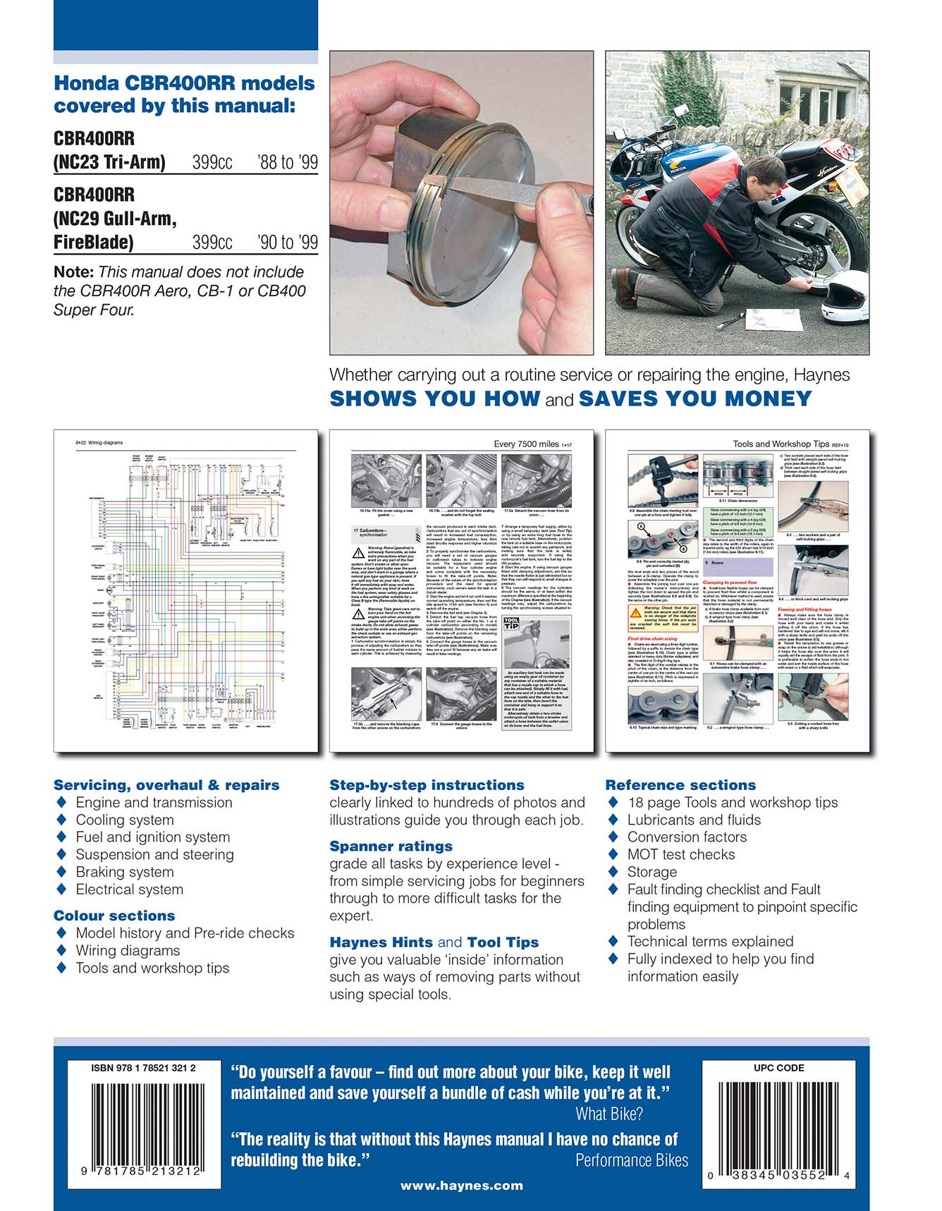 Honda CBR400RR Fours (1988-1999) Haynes Repair Manual – Haynes