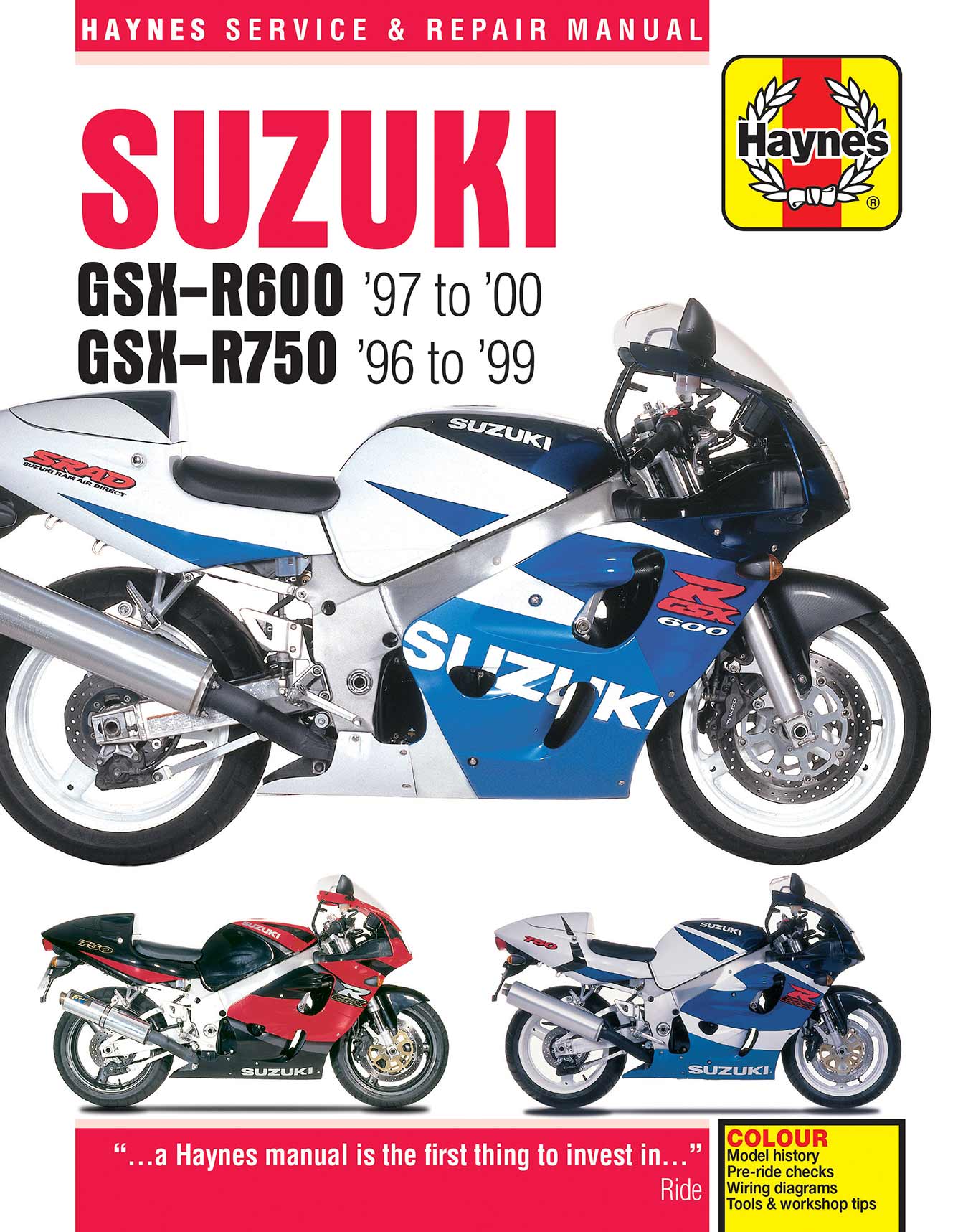 Suzuki GSX-R600 & 750 (1996-2000) Haynes Repair Manual Printed Book Front Cover