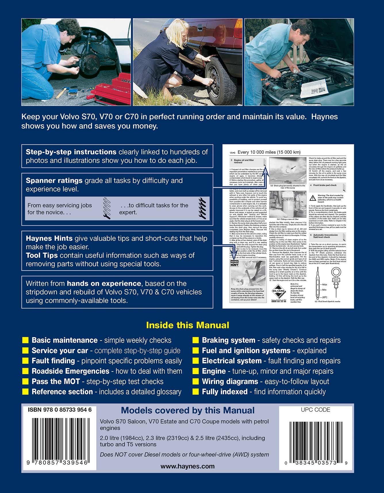 Volvo S70, V70 & C70 Petrol (1996-1999) Haynes Repair Manual