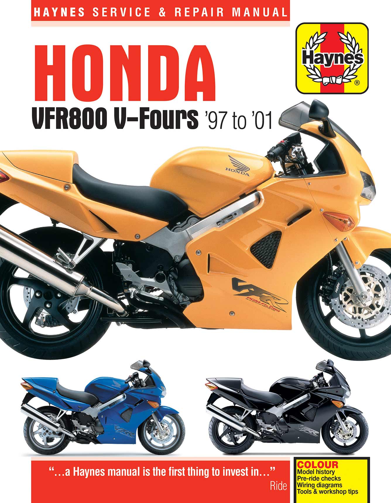 Honda VFR800 V-Fours (1997-2001) Haynes Repair Manual Printed Book Front Cover
