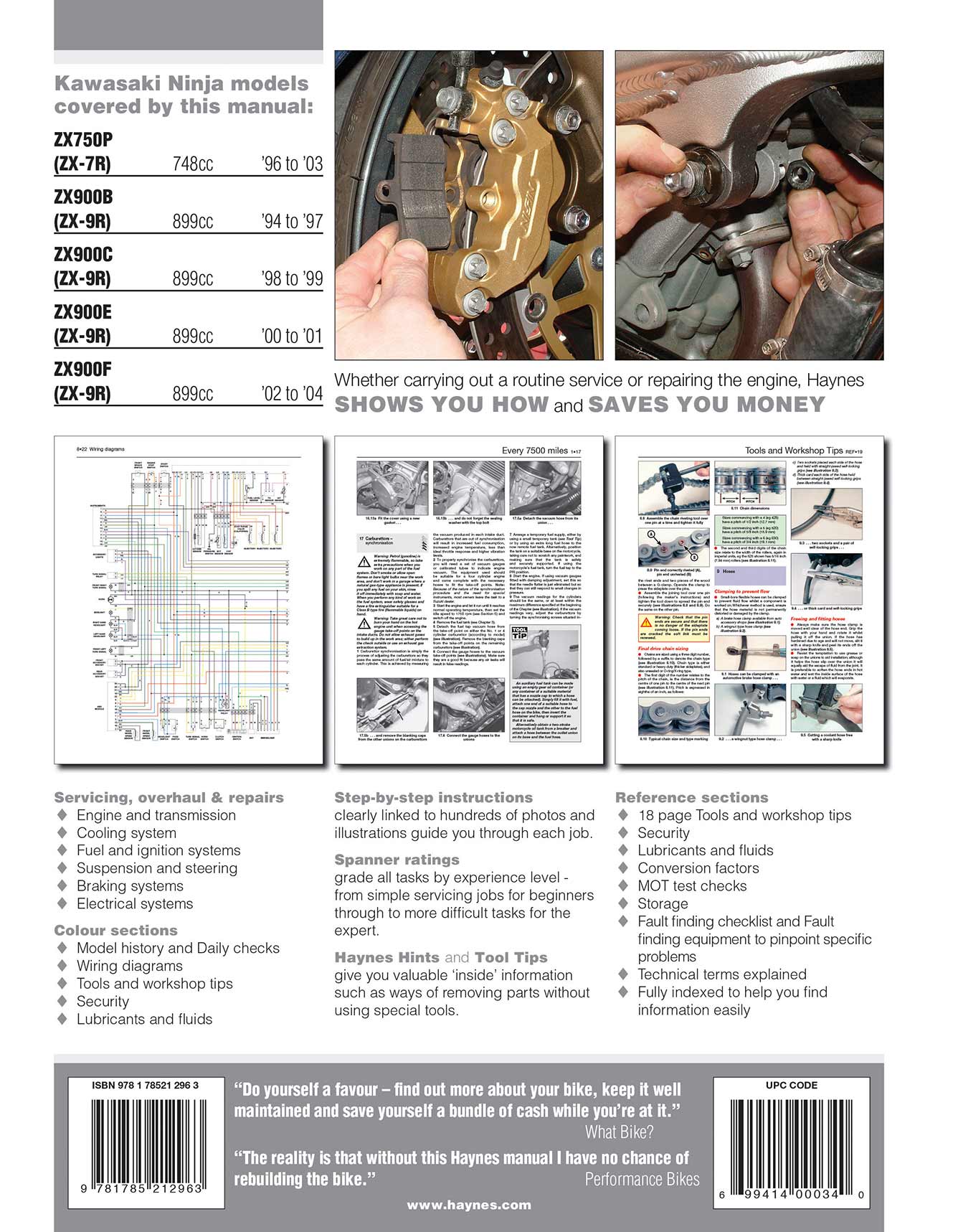 Kawasaki Ninja ZX-7R & ZX-9R (1994-2004) Haynes Repair Manual