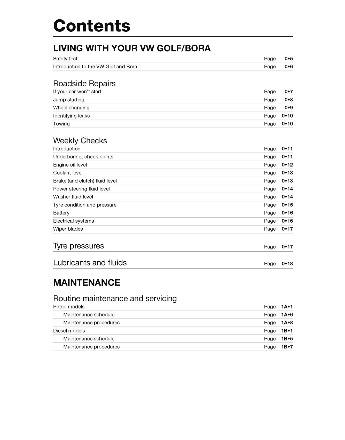 Volkswagen Golf & Bora Petrol & Diesel (April 1998-2000) Haynes Repair Manual