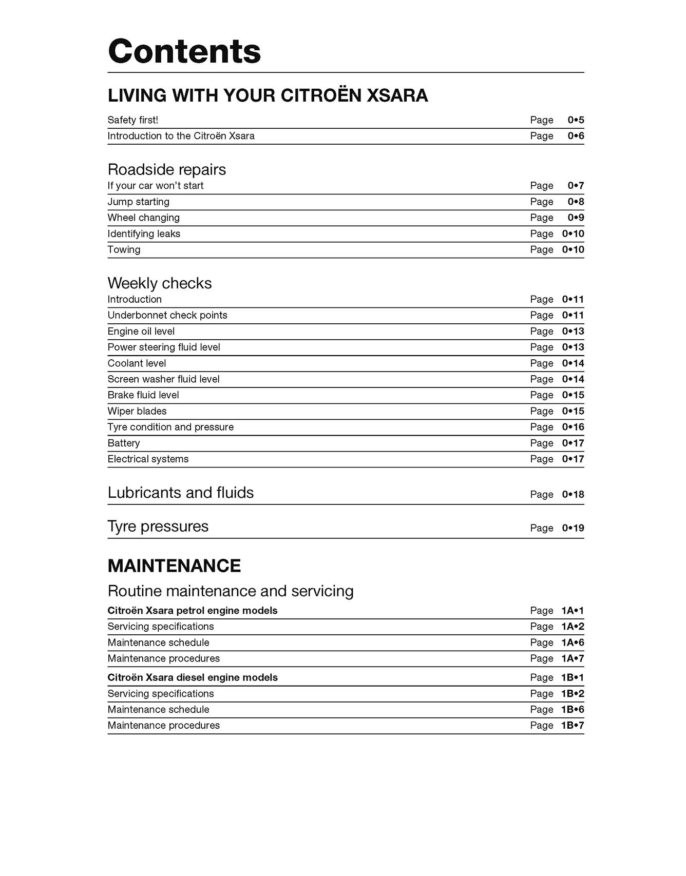 Citroen Xsara Petrol & Diesel (1997-Sept 2000) Haynes Repair Manual