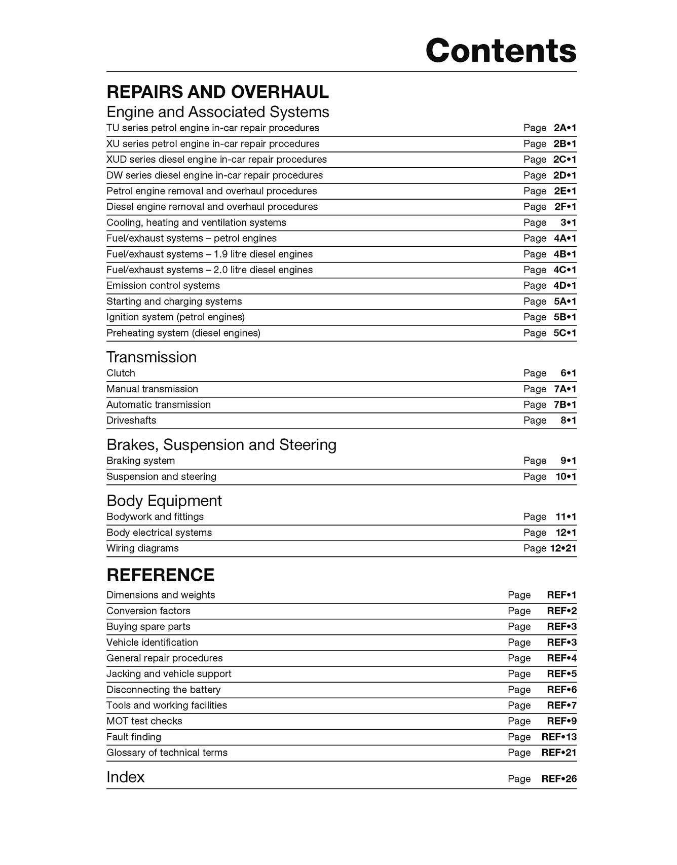 Citroen Xsara Petrol & Diesel (1997-Sept 2000) Haynes Repair Manual